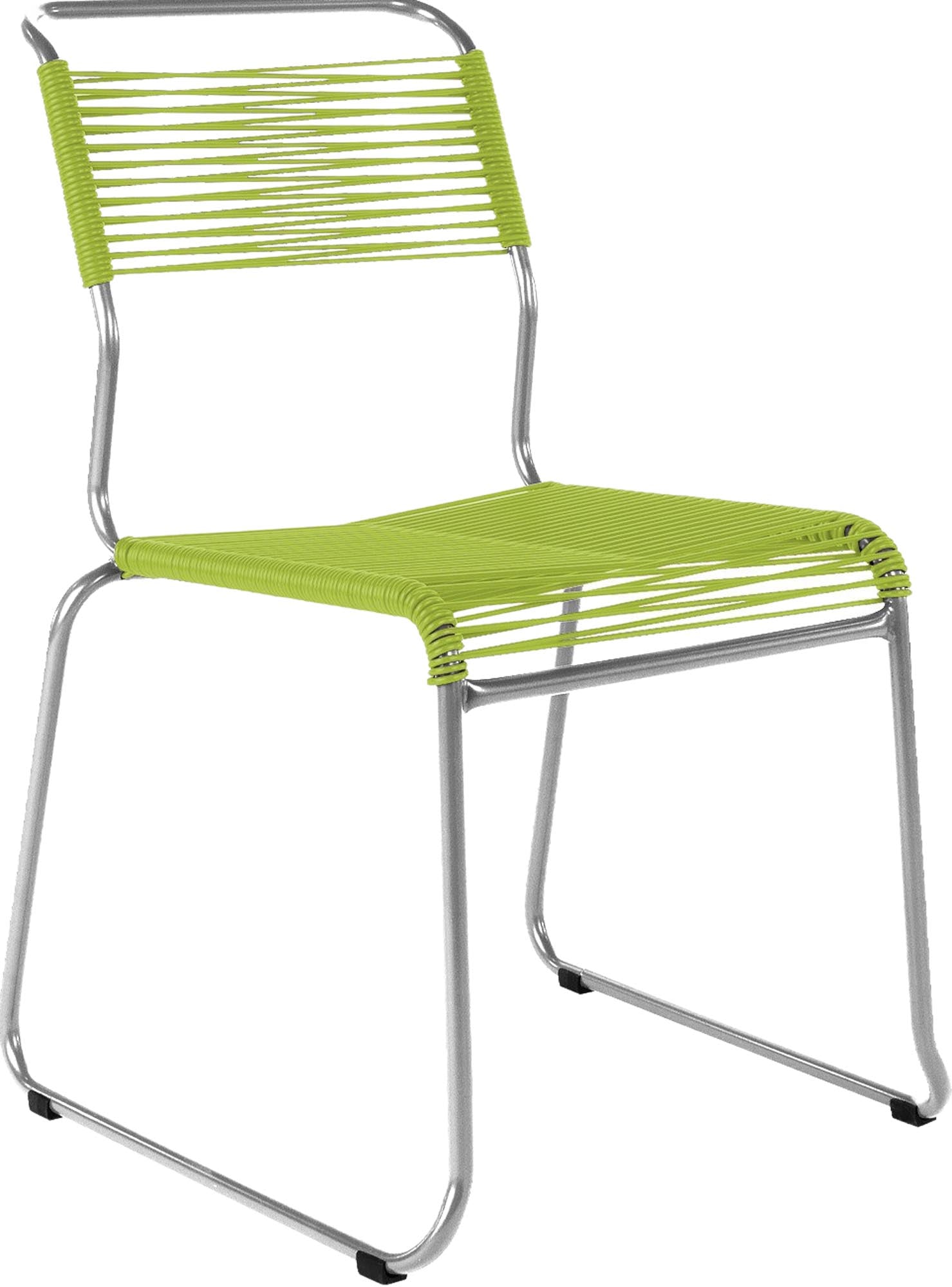 Spaghettistuhl Säntis mit Kufen in Hellgrün präsentiert im Onlineshop von KAQTU Design AG. Gartenstuhl ist von Schaffner