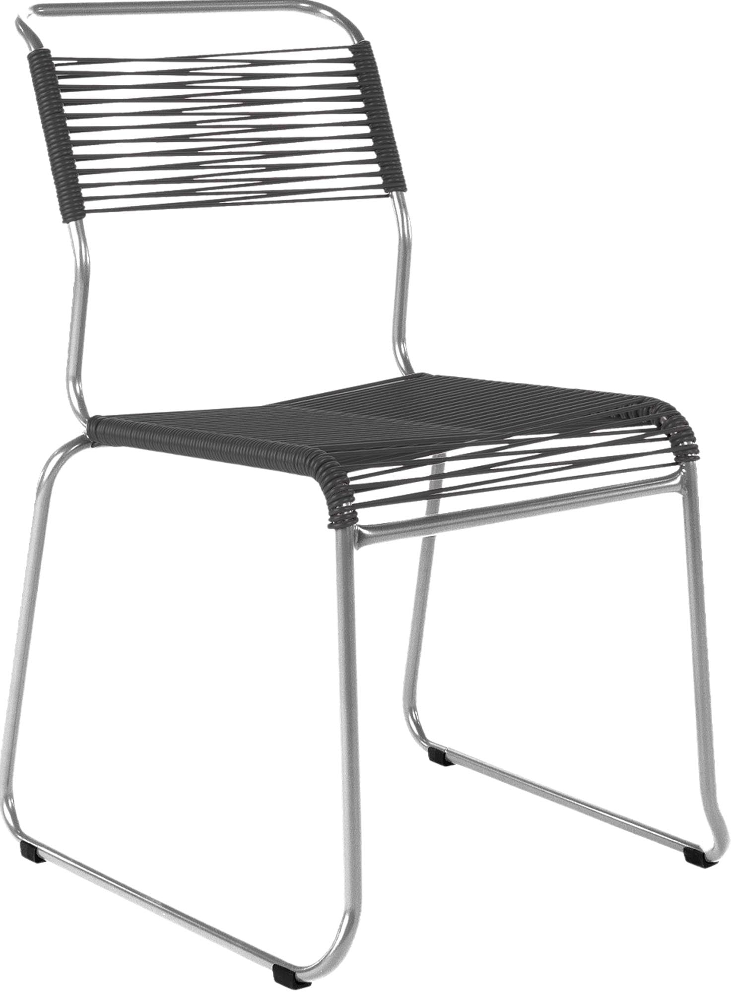 Spaghettistuhl Säntis mit Kufen in Anthrazit präsentiert im Onlineshop von KAQTU Design AG. Gartenstuhl ist von Schaffner