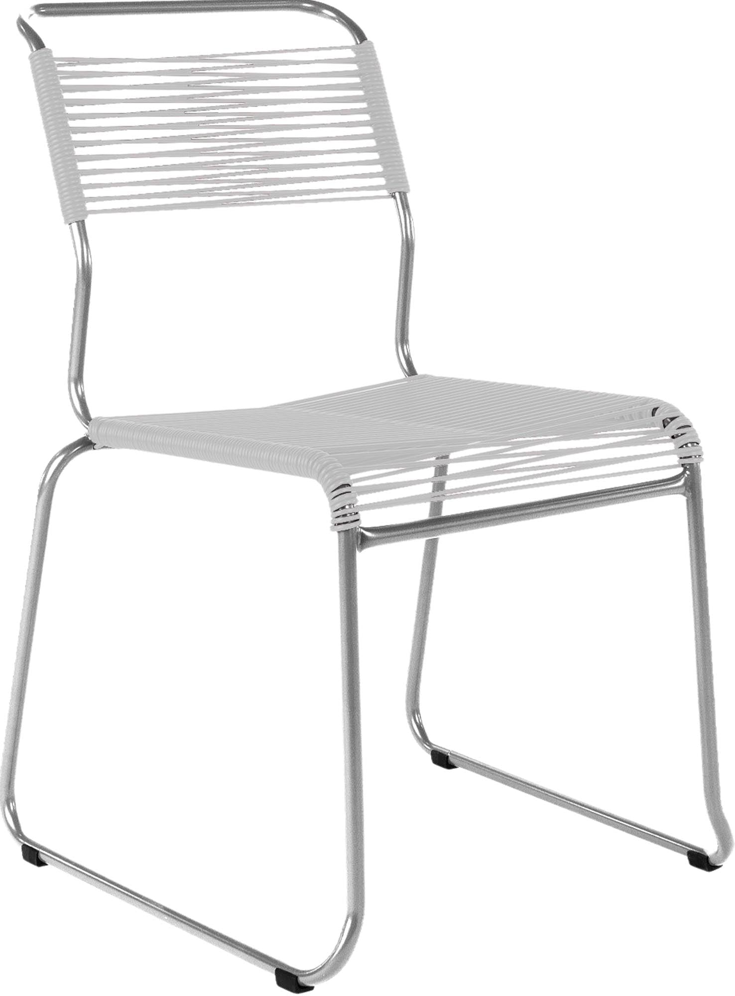 Eleganter Spaghettistuhl Säntis mit stabilen Kufen, ideal für entspannte Stunden im Garten oder auf der Terrasse.