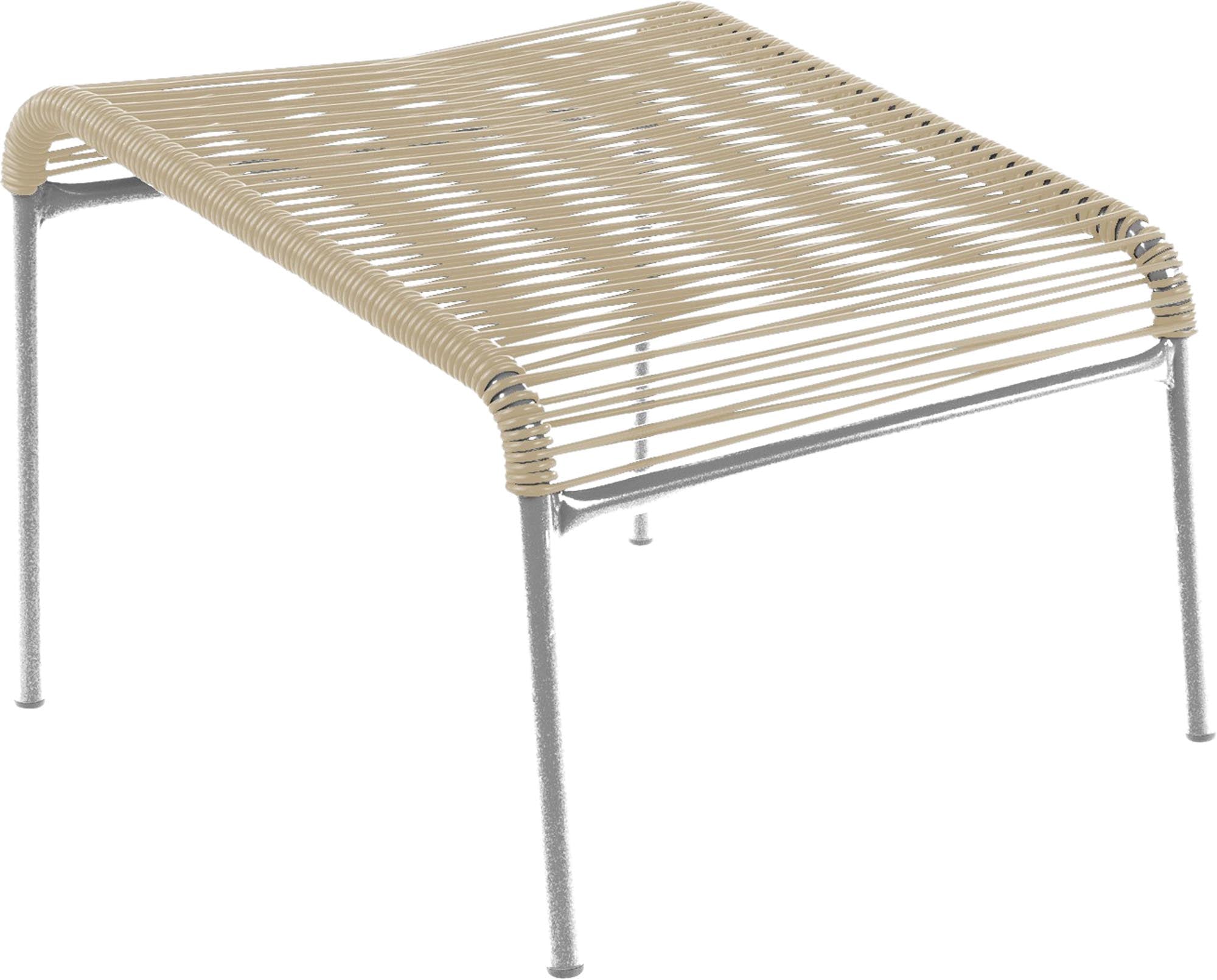 Säntis Spaghetti-Fusshocker in Pastellsand präsentiert im Onlineshop von KAQTU Design AG. Hocker Outdoor ist von Schaffner