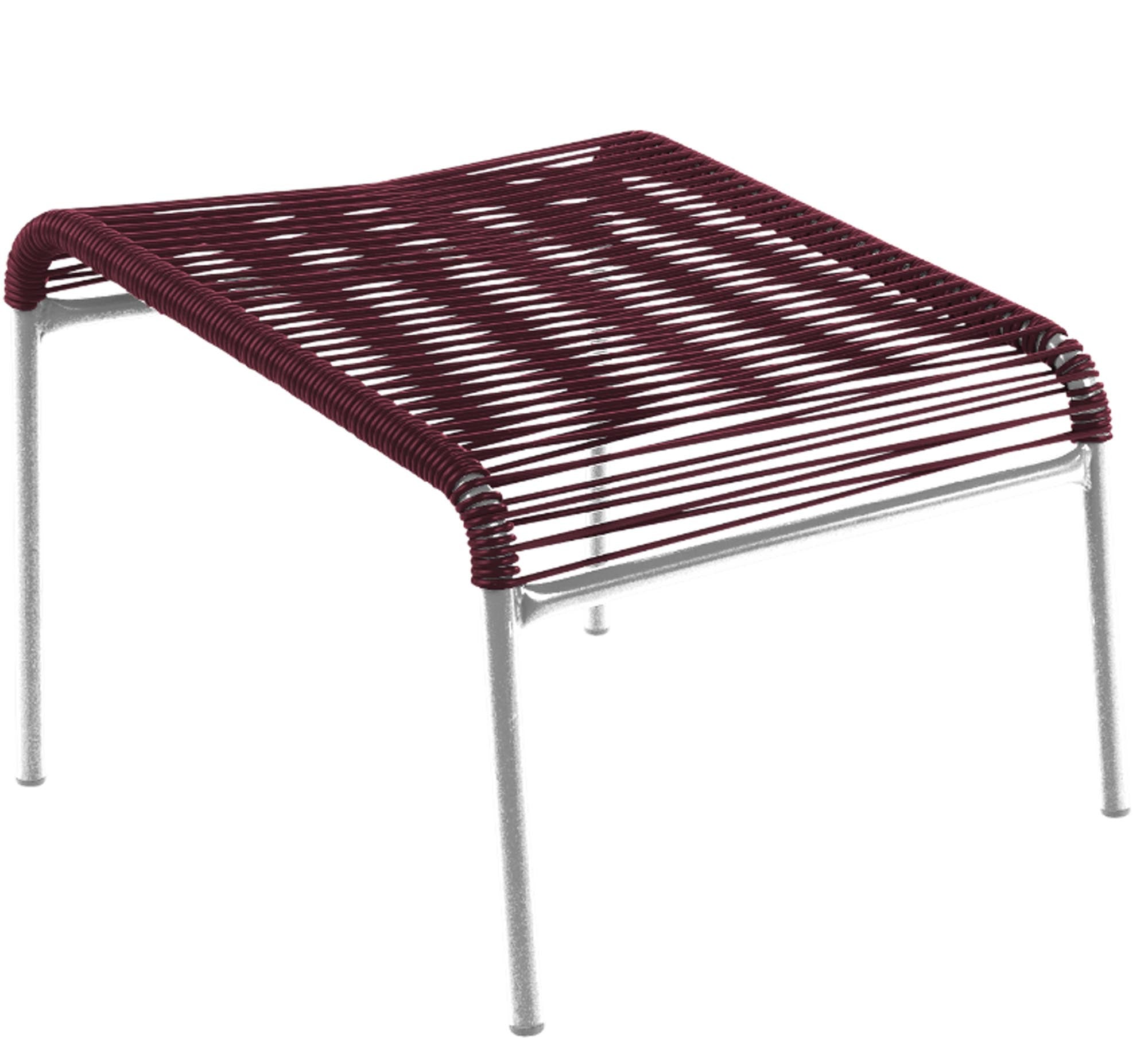 Säntis Spaghetti-Fusshocker von Schaffner: Moderner, robuster Hocker für den Außenbereich, ideal für entspannte Stunden im Freien.