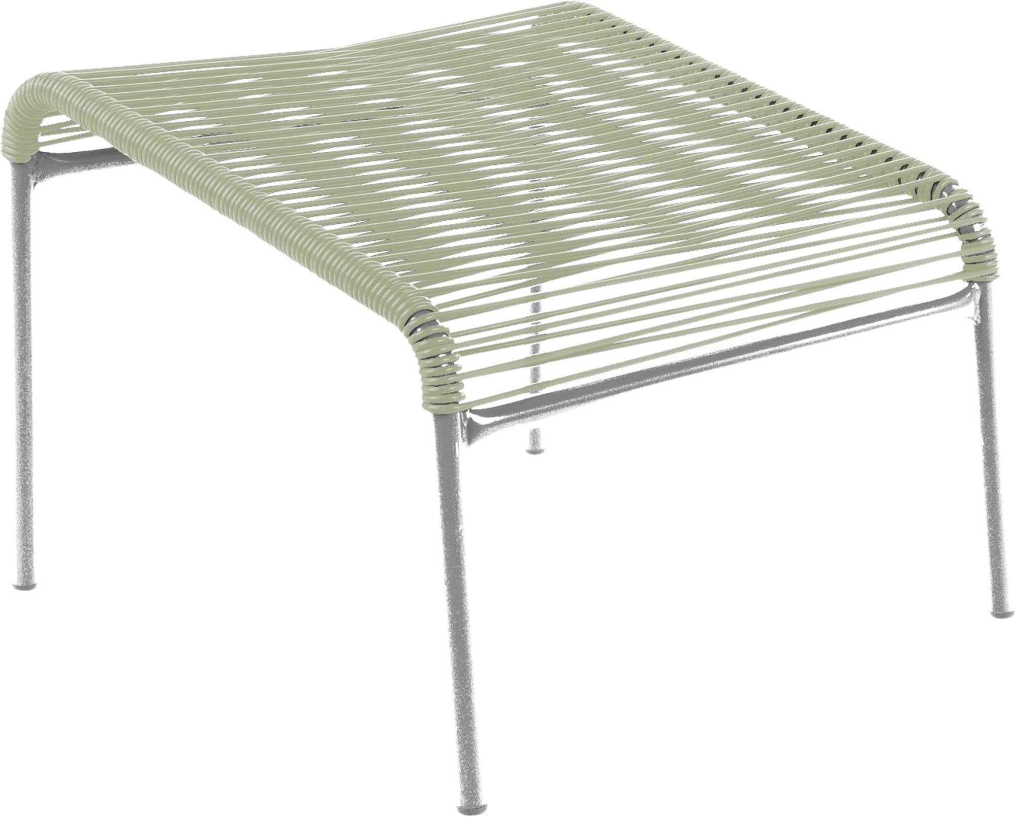 Säntis Spaghetti-Fusshocker von Schaffner – wetterfester, nachhaltiger Outdoor-Hocker aus Schweizer Qualität, ideal für Terrasse, Garten & Balkon.
