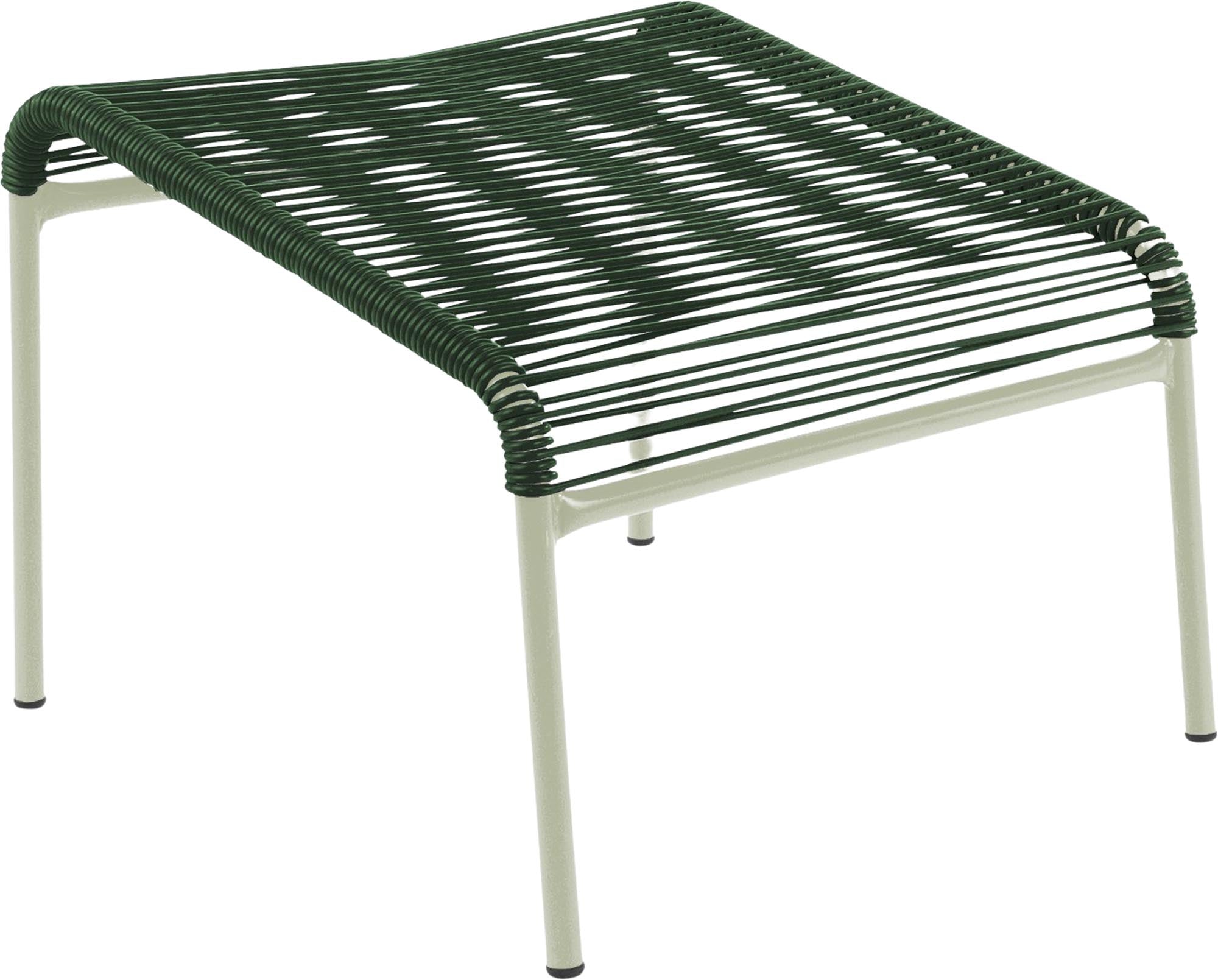 Schaffner Säntis Spaghetti-Fusshocker: Moderner, wetterfester Outdoor-Hocker mit recyceltem OceanYarn®-Material, perfekt für stilvolle, nachhaltige Terrassen und Gärten.