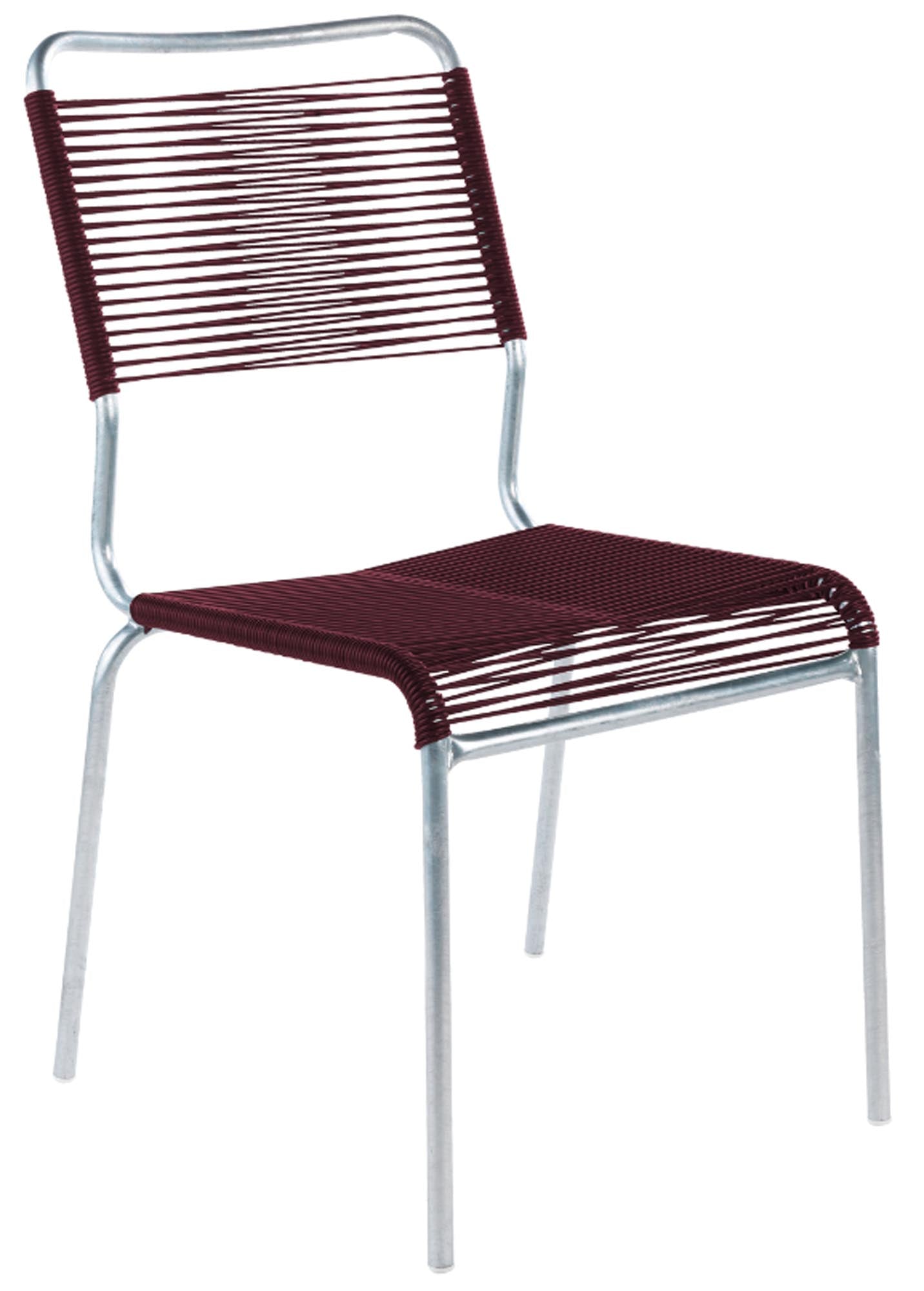 Rigi Spaghetti-Gartenstuhl ohne Armlehne Comfort in Bordeaux präsentiert im Onlineshop von KAQTU Design AG. Gartenstuhl ist von Schaffner