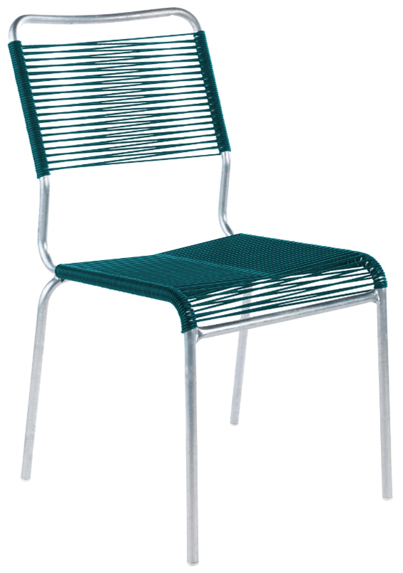 Rigi Spaghetti-Gartenstuhl ohne Armlehne Comfort in Kaliblau präsentiert im Onlineshop von KAQTU Design AG. Gartenstuhl ist von Schaffner