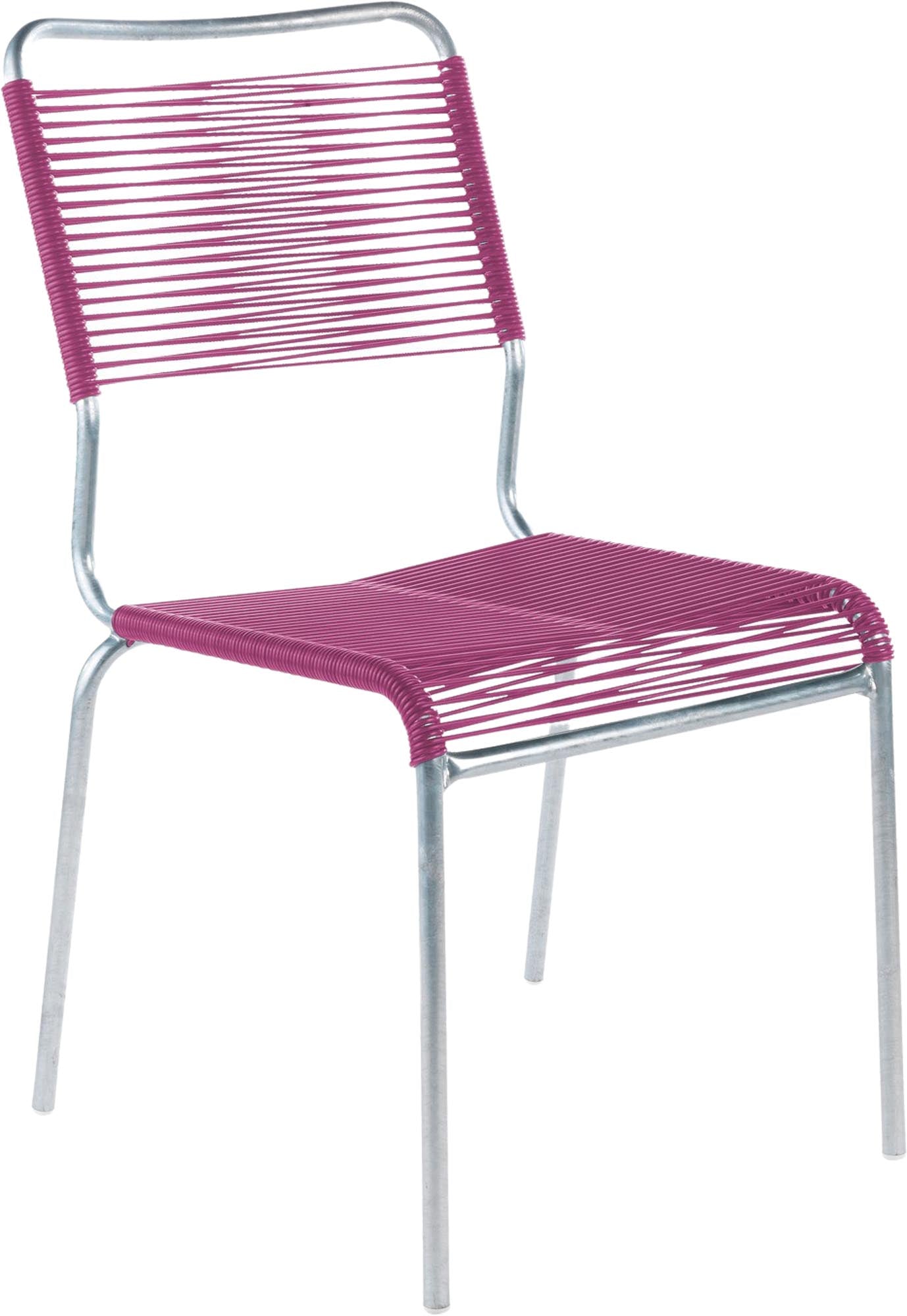 Rigi Spaghetti-Gartenstuhl ohne Armlehne Comfort in Pink präsentiert im Onlineshop von KAQTU Design AG. Gartenstuhl ist von Schaffner