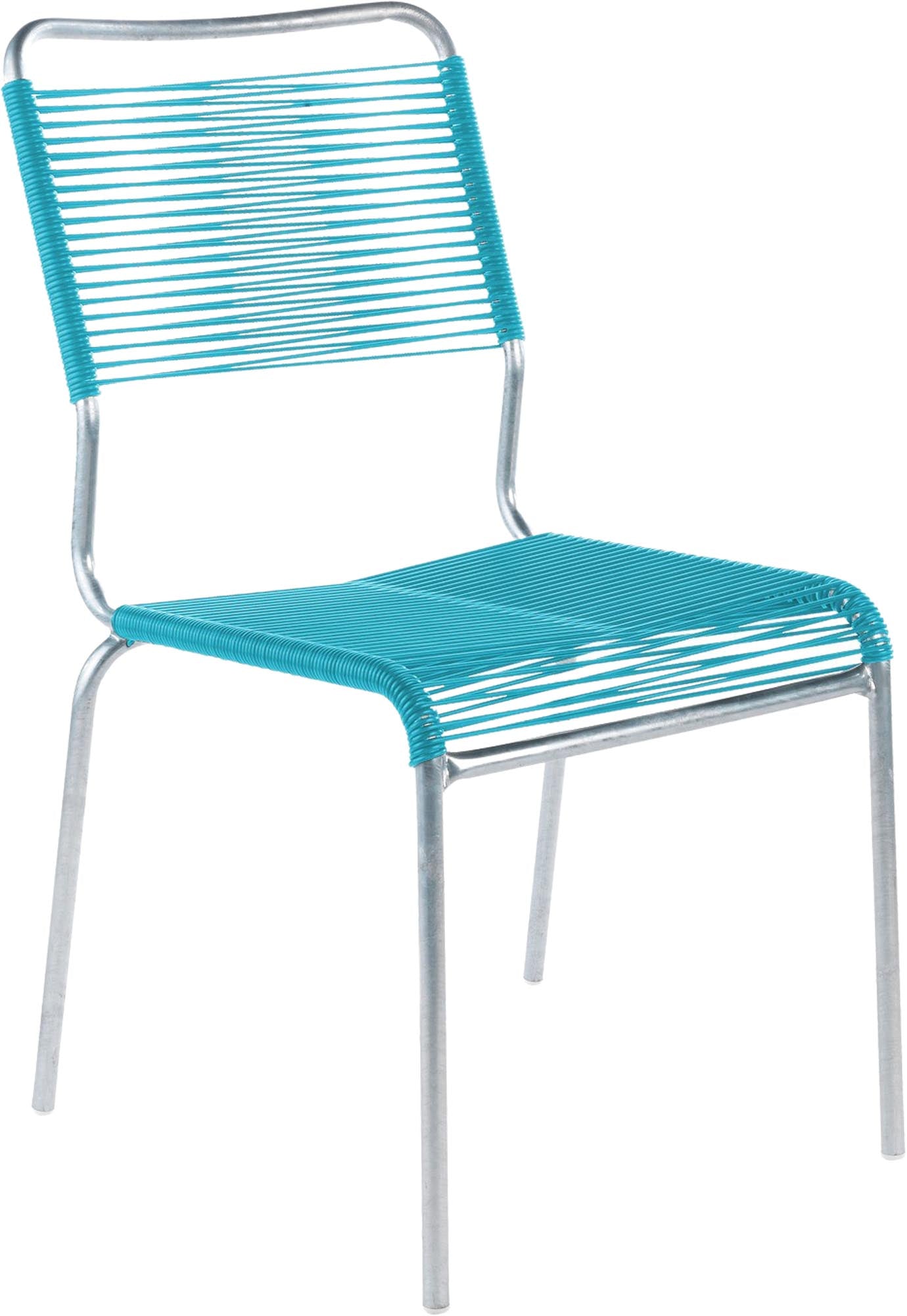 Rigi Spaghetti-Gartenstuhl ohne Armlehne Comfort in Türkis präsentiert im Onlineshop von KAQTU Design AG. Gartenstuhl ist von Schaffner
