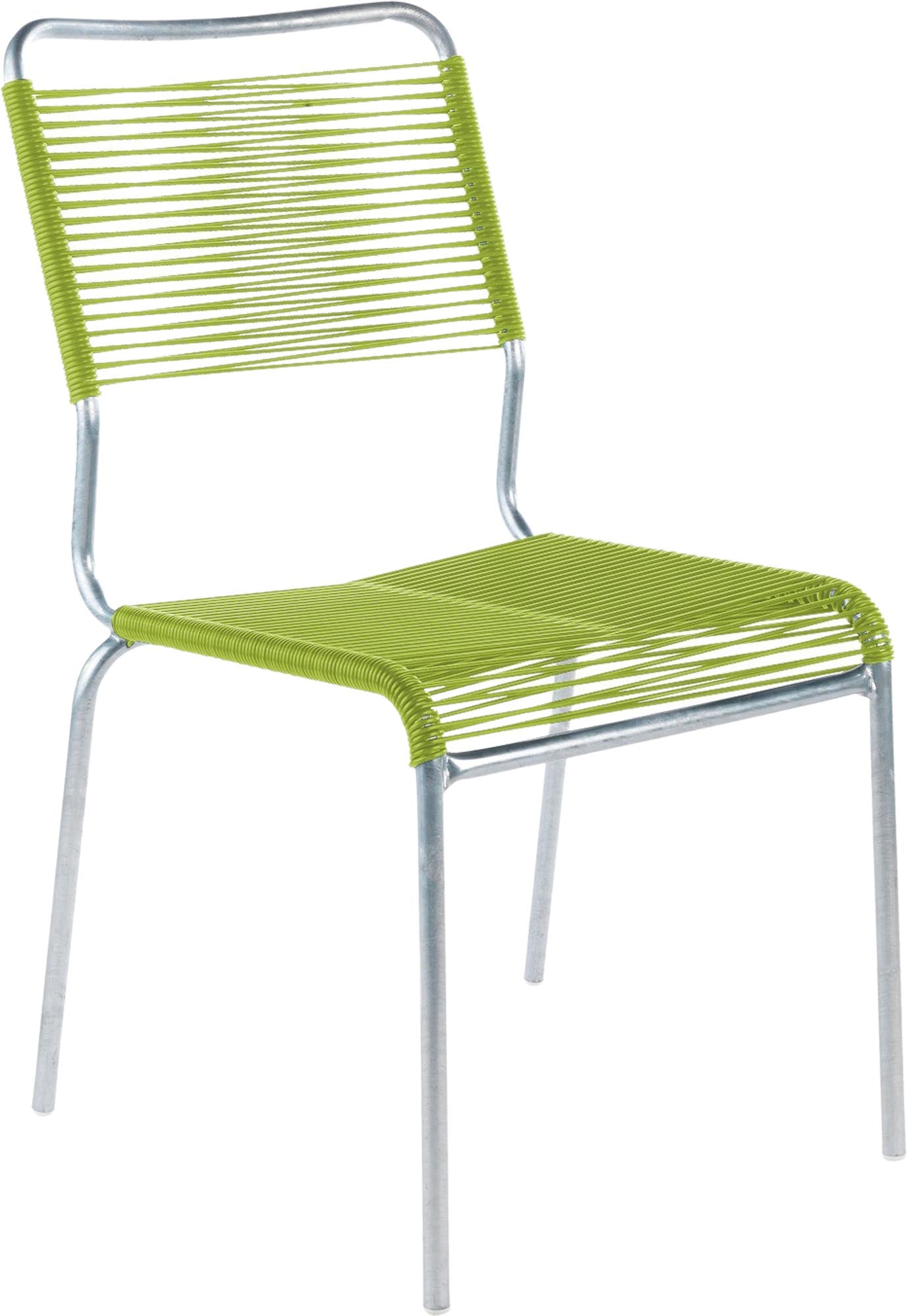Rigi Spaghetti-Gartenstuhl ohne Armlehne Comfort in Hellgrün präsentiert im Onlineshop von KAQTU Design AG. Gartenstuhl ist von Schaffner