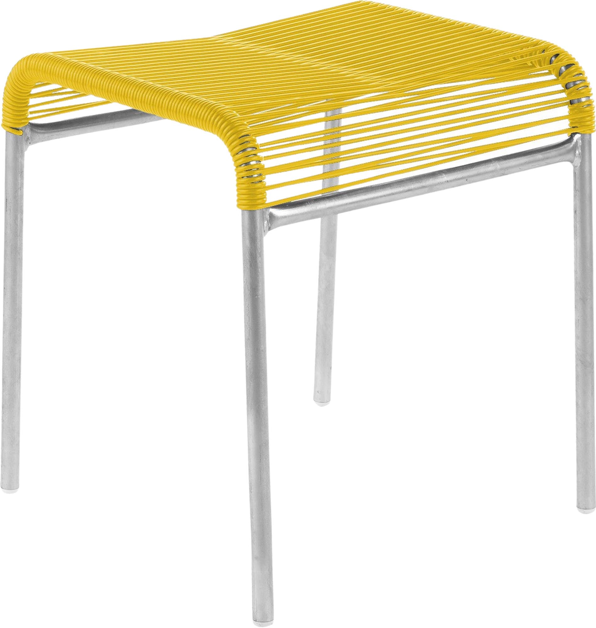Säntis Spaghetti-1er-Hocker in Gelb präsentiert im Onlineshop von KAQTU Design AG. Hocker Outdoor ist von Schaffner