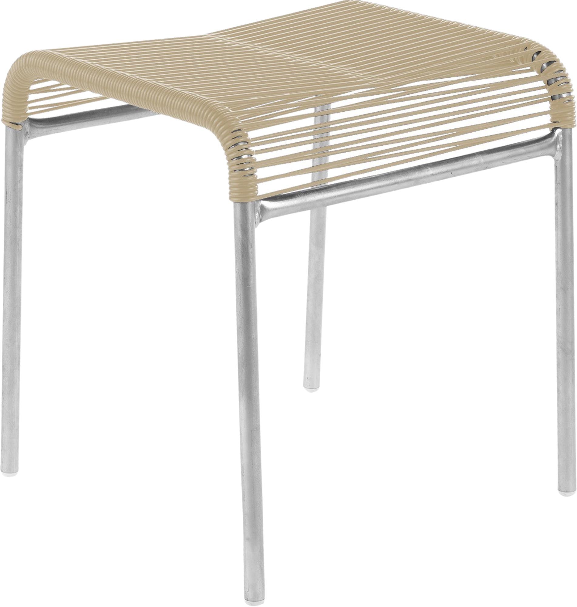 Säntis Spaghetti-1er-Hocker in Pastellsand präsentiert im Onlineshop von KAQTU Design AG. Hocker Outdoor ist von Schaffner