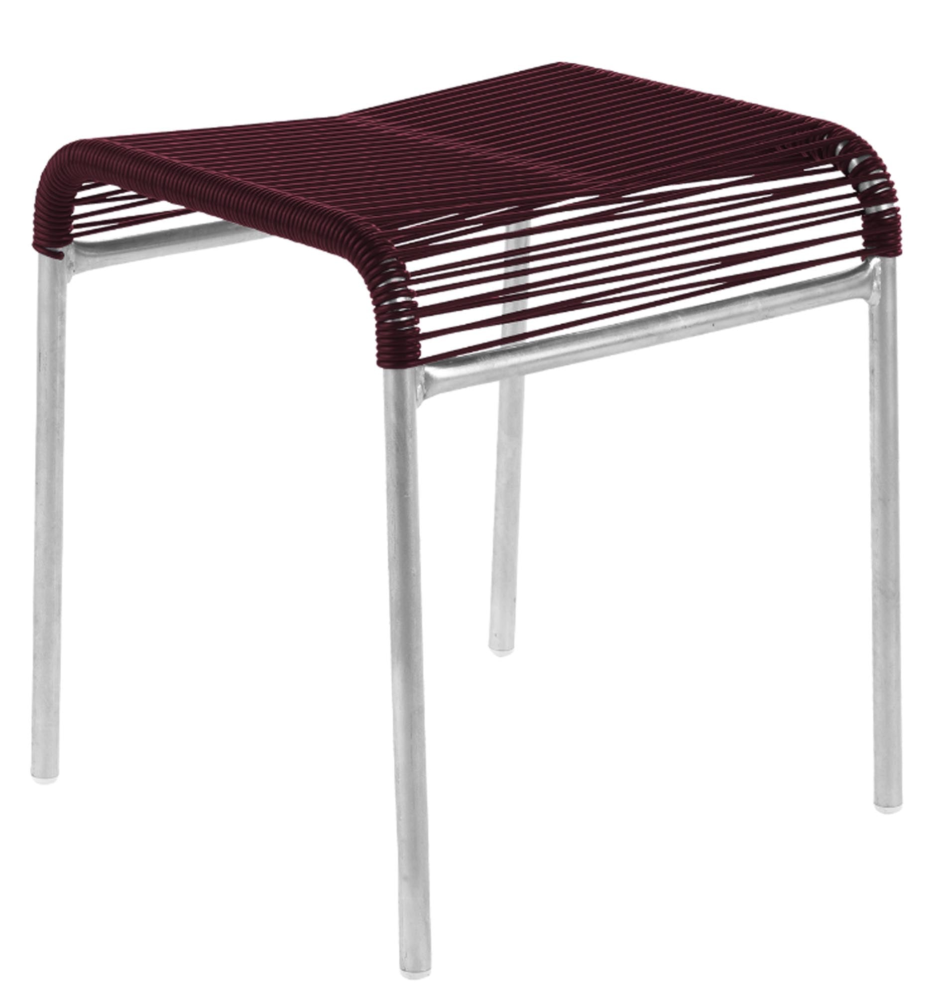 Säntis Spaghetti-1er-Hocker in Bordeaux präsentiert im Onlineshop von KAQTU Design AG. Hocker Outdoor ist von Schaffner