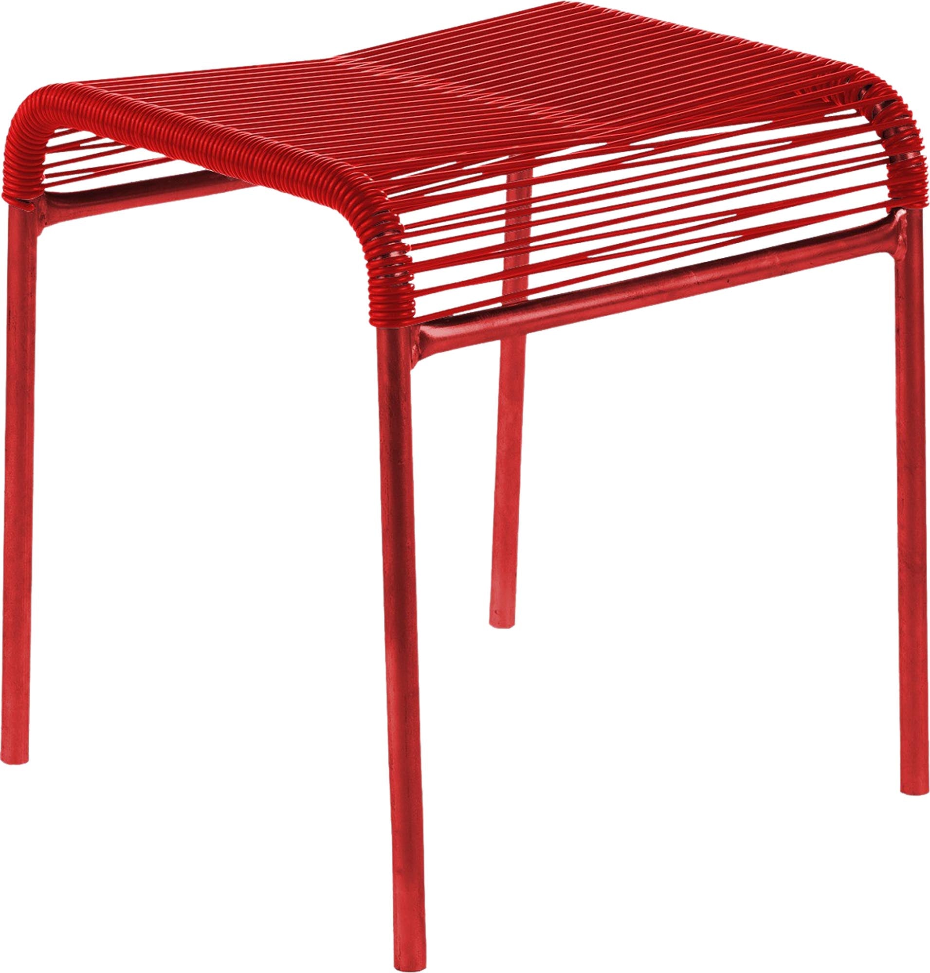 Säntis Spaghetti-1er-Hocker in Rot präsentiert im Onlineshop von KAQTU Design AG. Hocker Outdoor ist von Schaffner