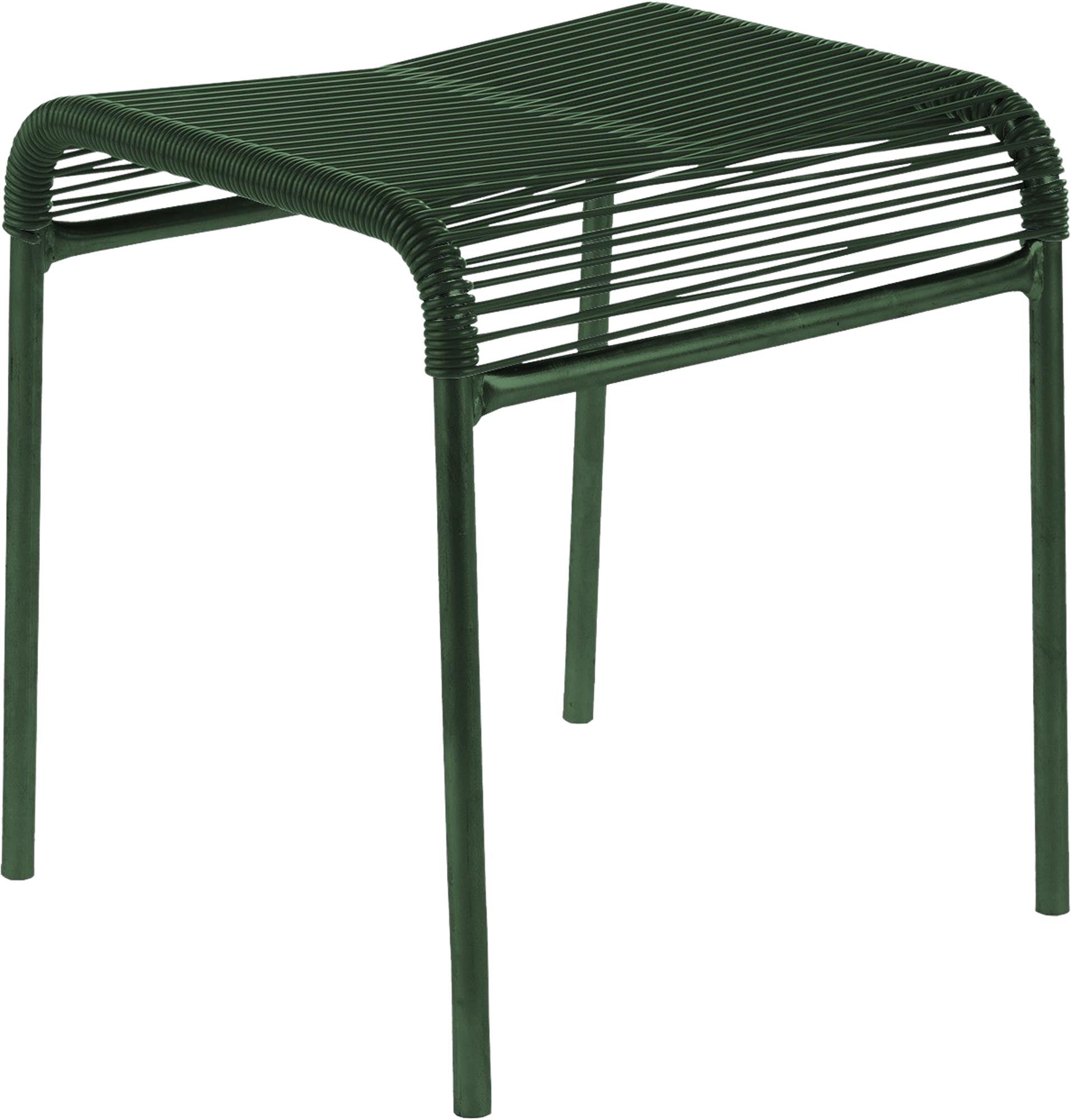 Eleganter Säntis Spaghetti Hocker von Schaffner: Perfekt für stilvolle Innen- und Außenbereiche, vereint Komfort und modernes Design.