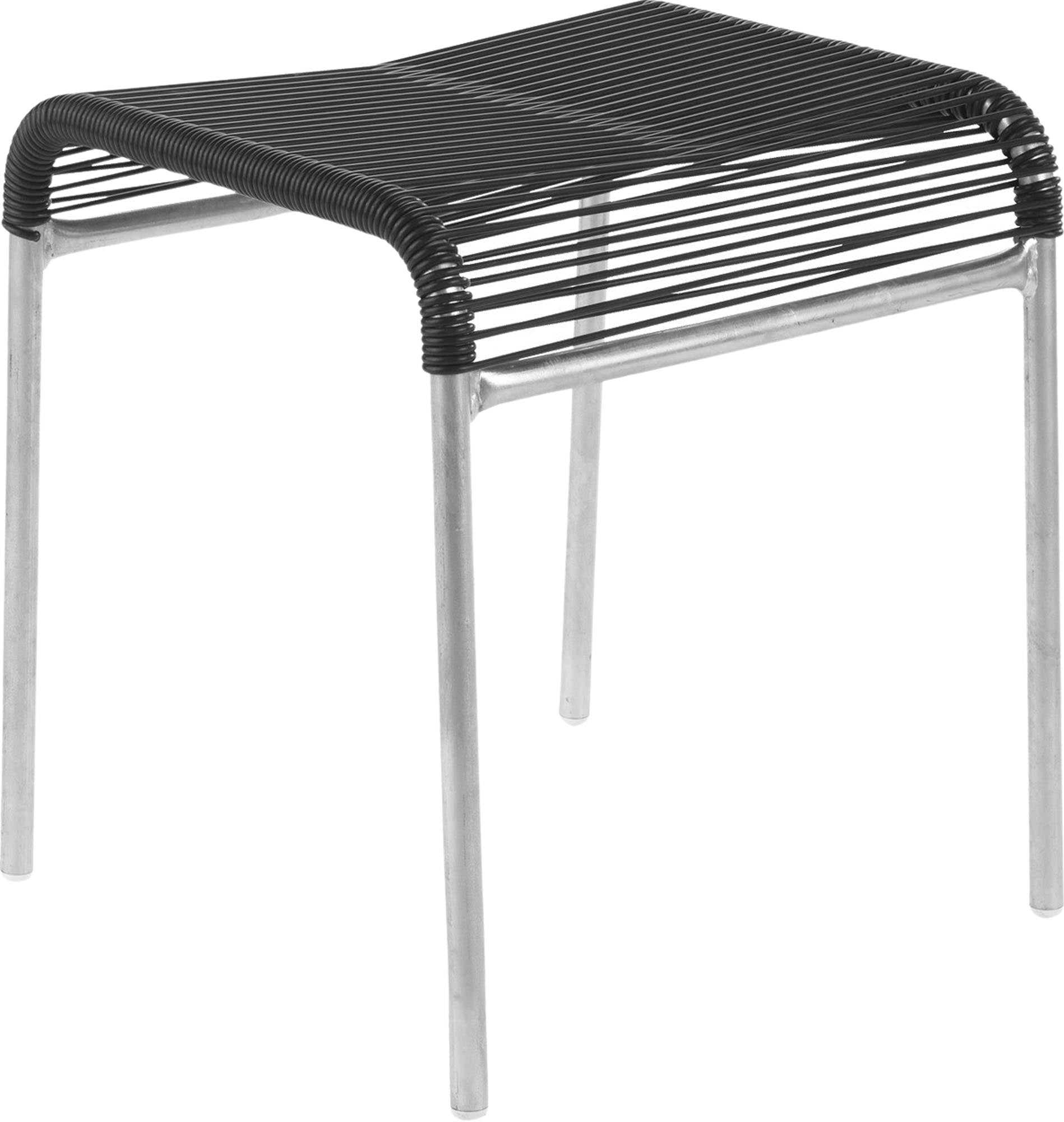 Schaffner Säntis Spaghetti-1er-Hocker: Eleganter, wetterfester Outdoor-Hocker mit recyceltem OceanYarn®-Stoff, langlebig, umweltfreundlich und in Schweizer Handwerkskunst gefertigt.