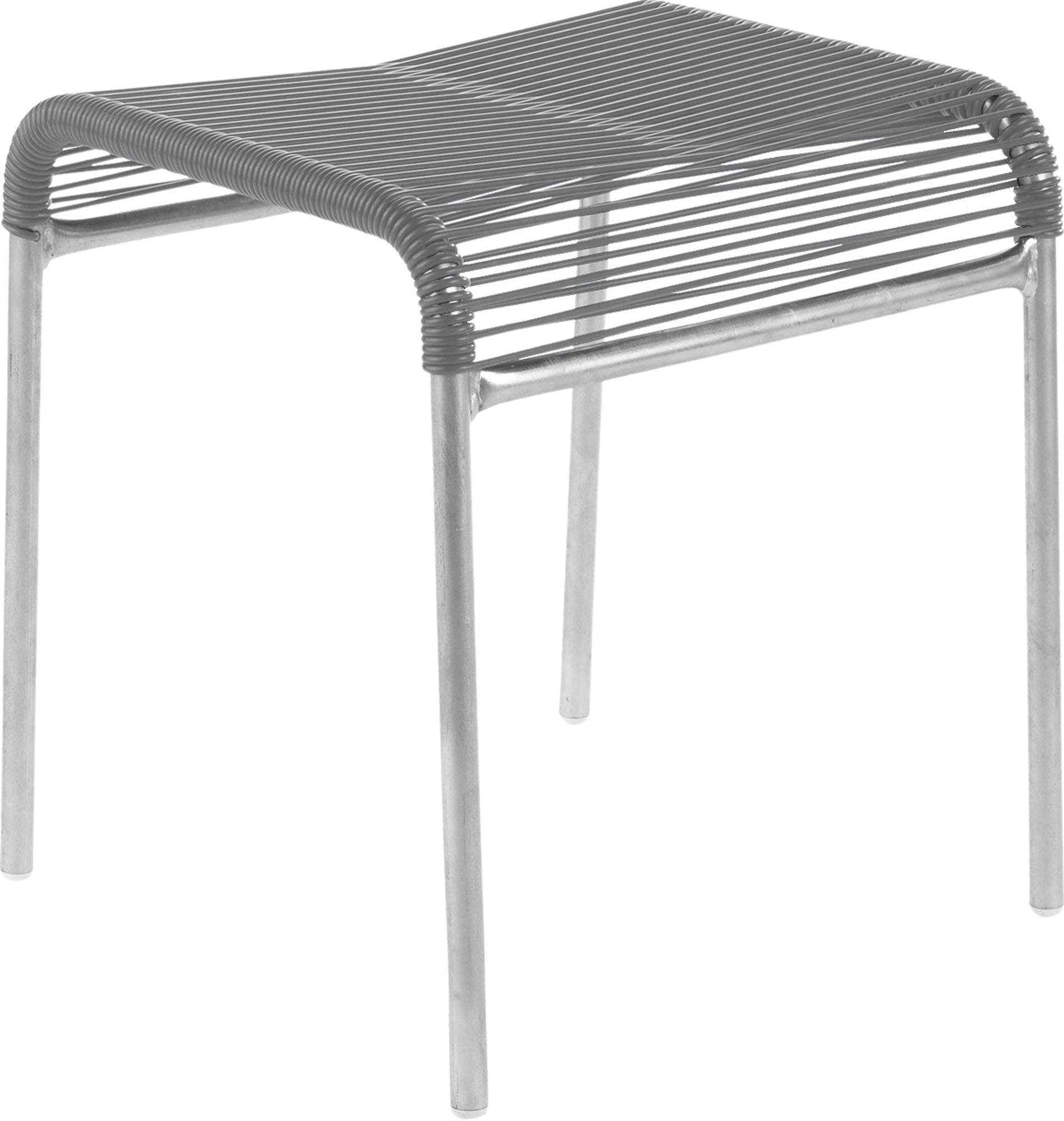 Säntis Spaghetti-1er-Hocker in Alusilber präsentiert im Onlineshop von KAQTU Design AG. Hocker Outdoor ist von Schaffner