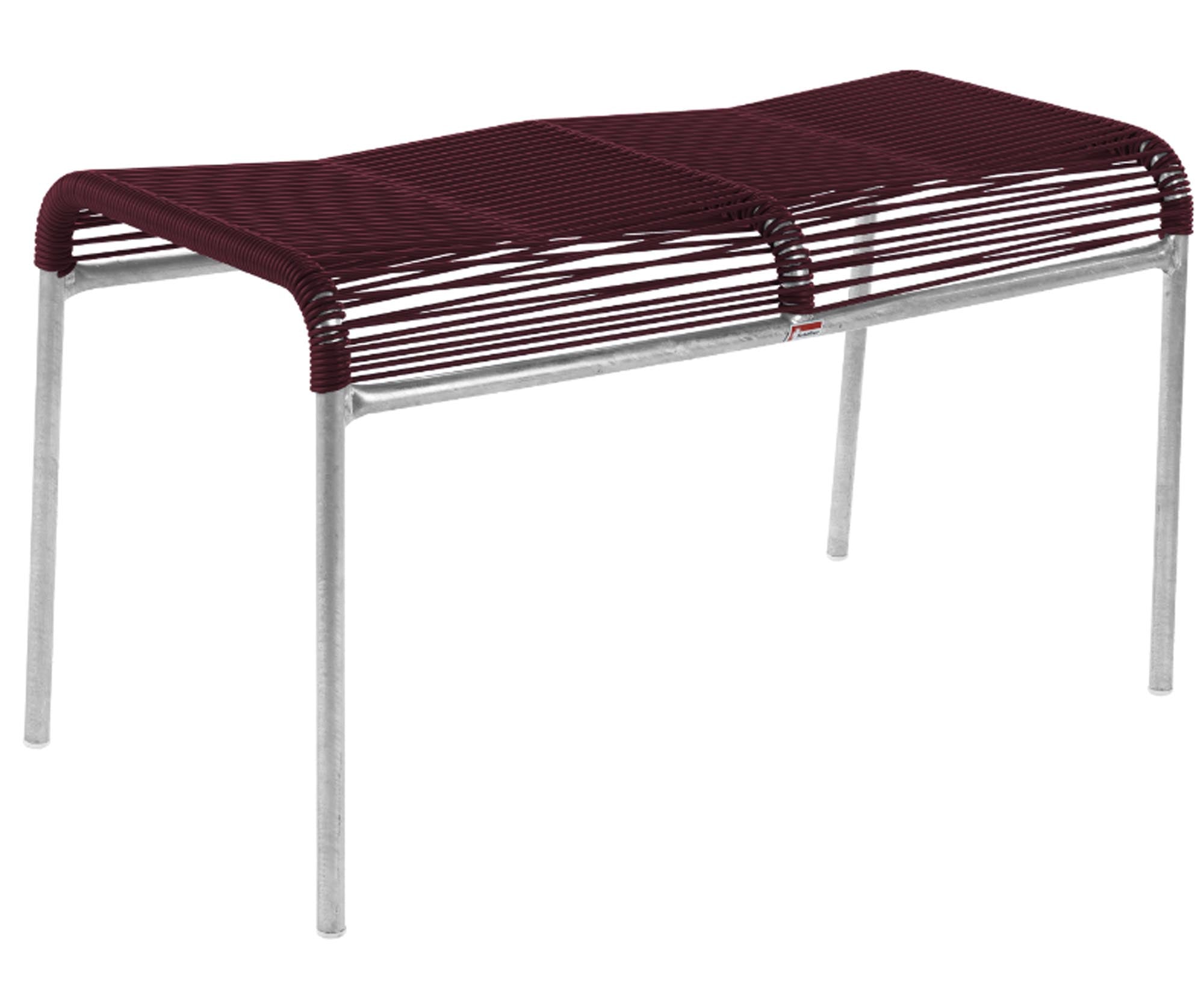 Wetterfester Säntis Spaghetti 2er-Hocker von Schaffner, langlebig, aus verzinktem Stahl, mit nachhaltiger OceanYarn®-Bespannung. Perfekt für Garten & Balkon.