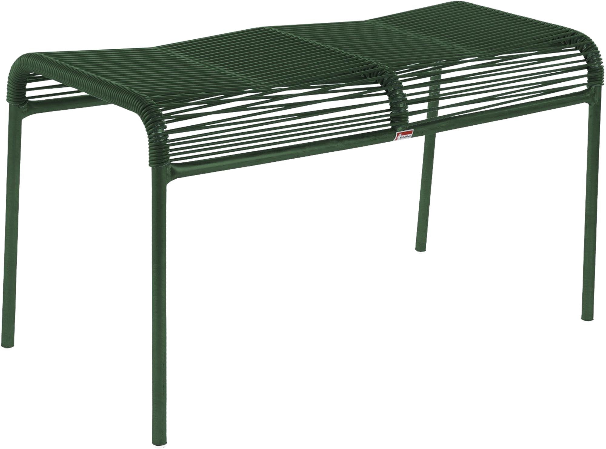 Wetterfester Säntis Spaghetti 2er-Hocker von Schaffner, langlebig, aus verzinktem Stahl, mit nachhaltiger OceanYarn®-Bespannung. Ideal für Garten & Balkon.