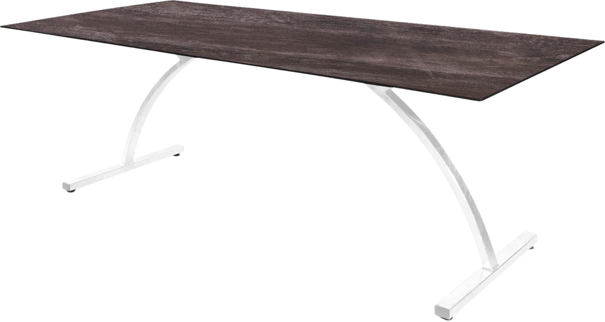 Eleganter klappbarer Gartentisch Bernardino aus robustem Glasfaser, 220x100 cm, perfekt für entspannte Stunden im Freien.