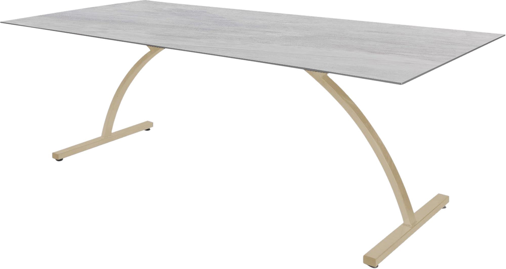 Moderner und praktischer klappbarer Gartentisch Bernardino aus robustem Glasfaser, 220x100 cm, perfekt für Gartenpartys und gemütliche Abende im Freien.
