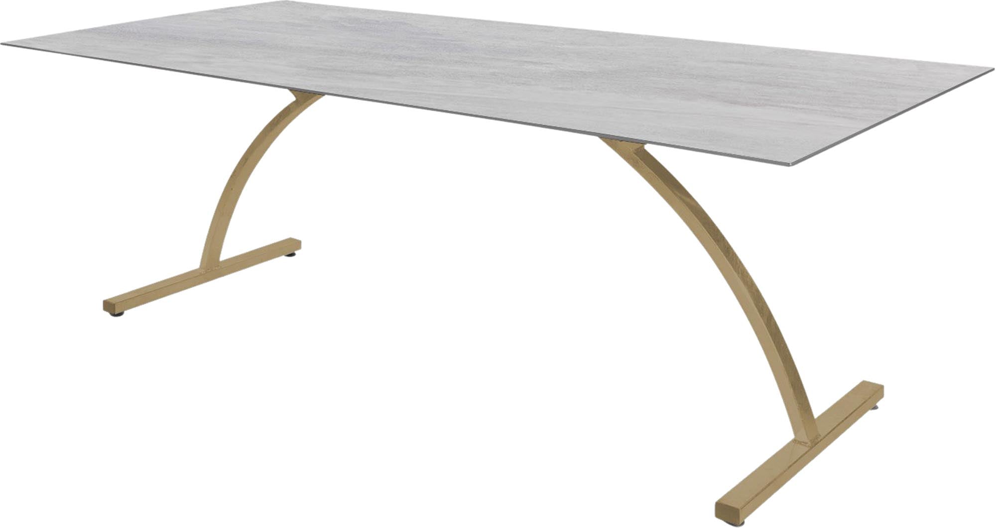 Bernardino Gartentisch aus Glasfaser 220x100 klappbar in Stromboli hell präsentiert im Onlineshop von KAQTU Design AG. Gartentisch ist von Schaffner