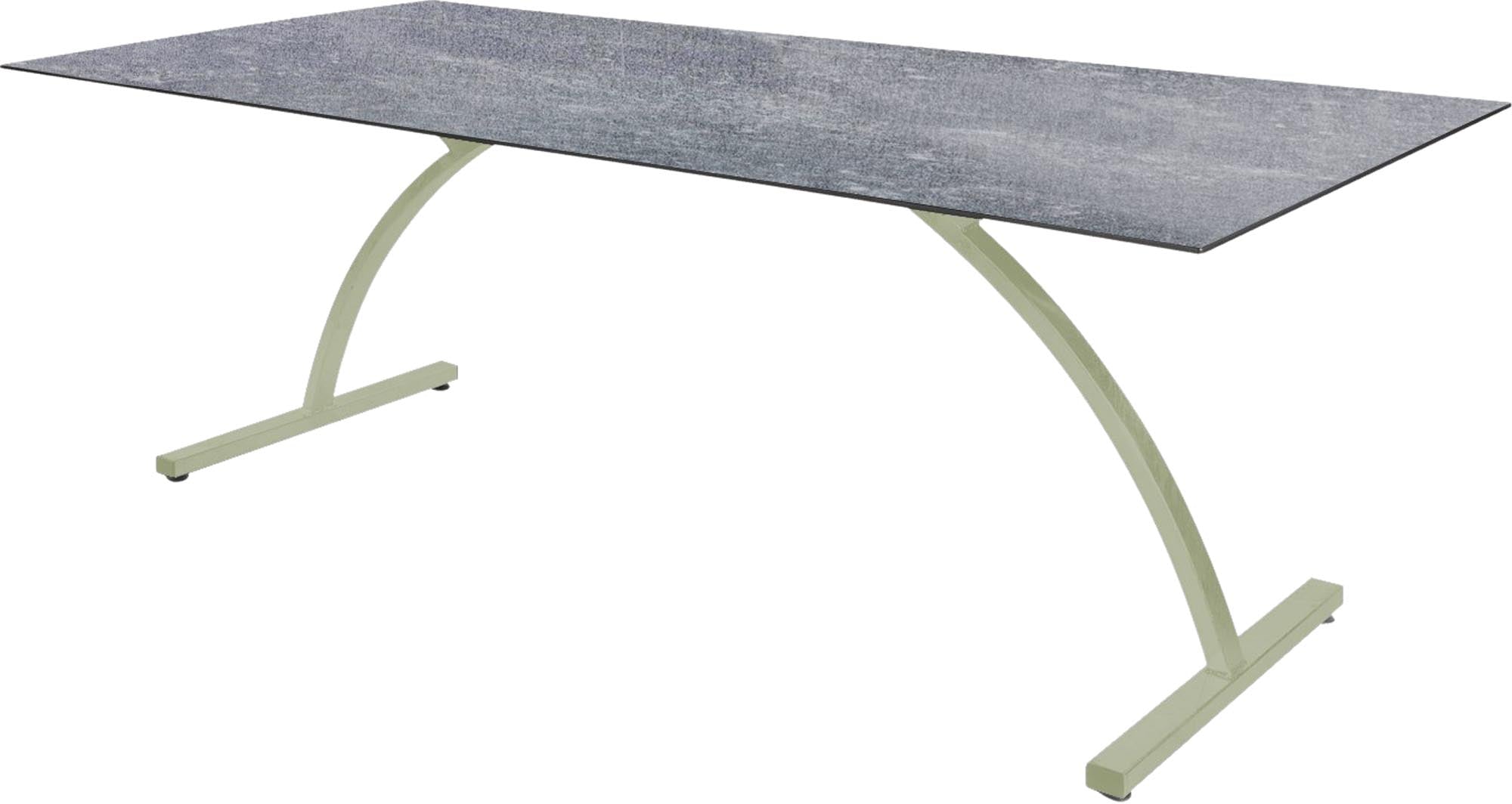 Bernardino Gartentisch aus Glasfaser 220x100 klappbar in Beton präsentiert im Onlineshop von KAQTU Design AG. Gartentisch ist von Schaffner
