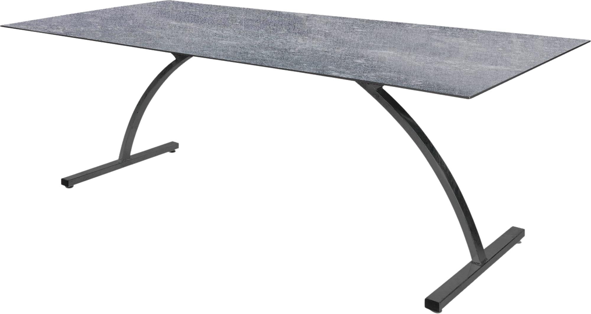 Bernardino Gartentisch aus Glasfaser 220x100 klappbar in Beton präsentiert im Onlineshop von KAQTU Design AG. Gartentisch ist von Schaffner