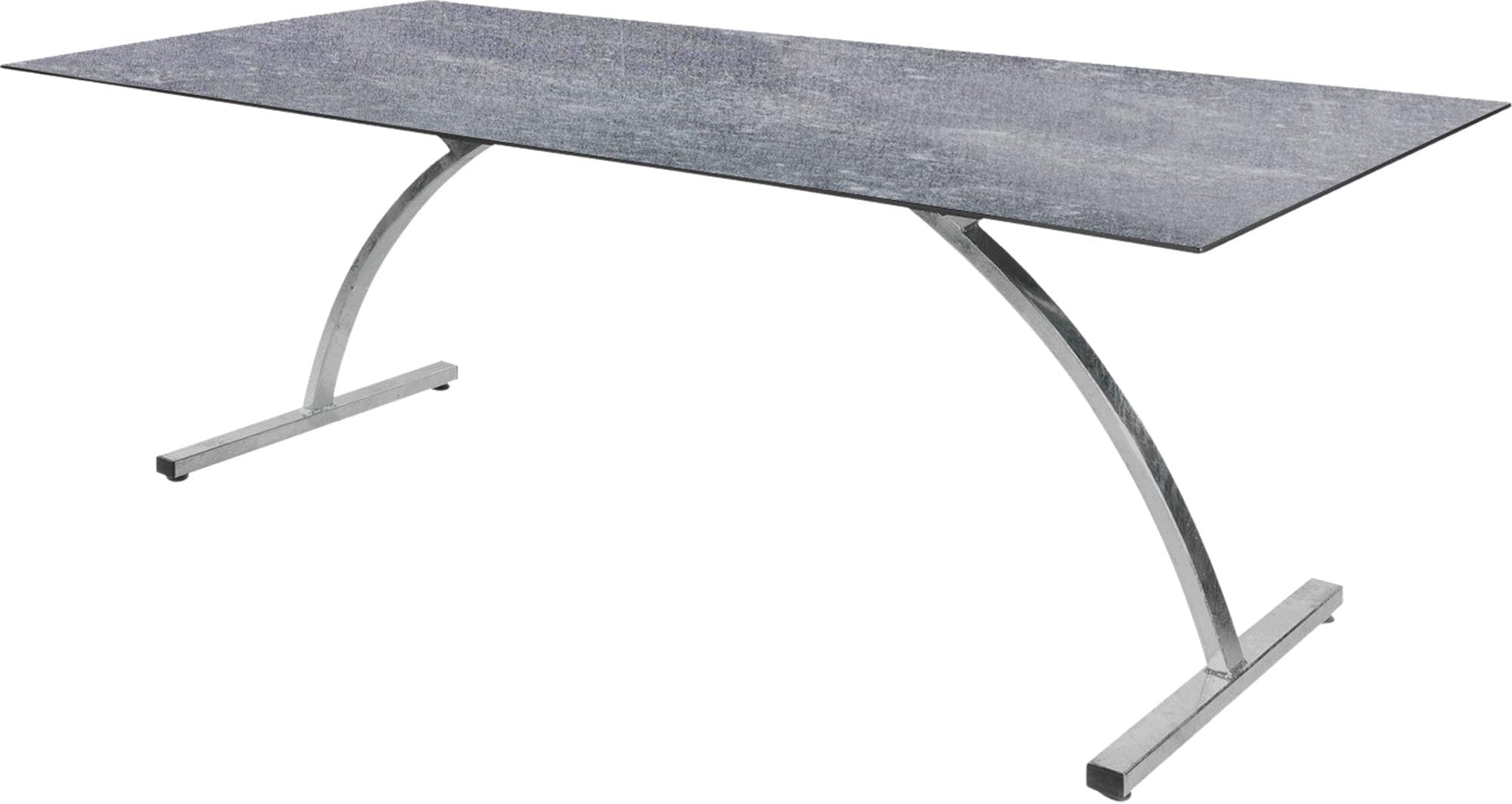 Bernardino Gartentisch aus Glasfaser 220x100 klappbar in Beton präsentiert im Onlineshop von KAQTU Design AG. Gartentisch ist von Schaffner