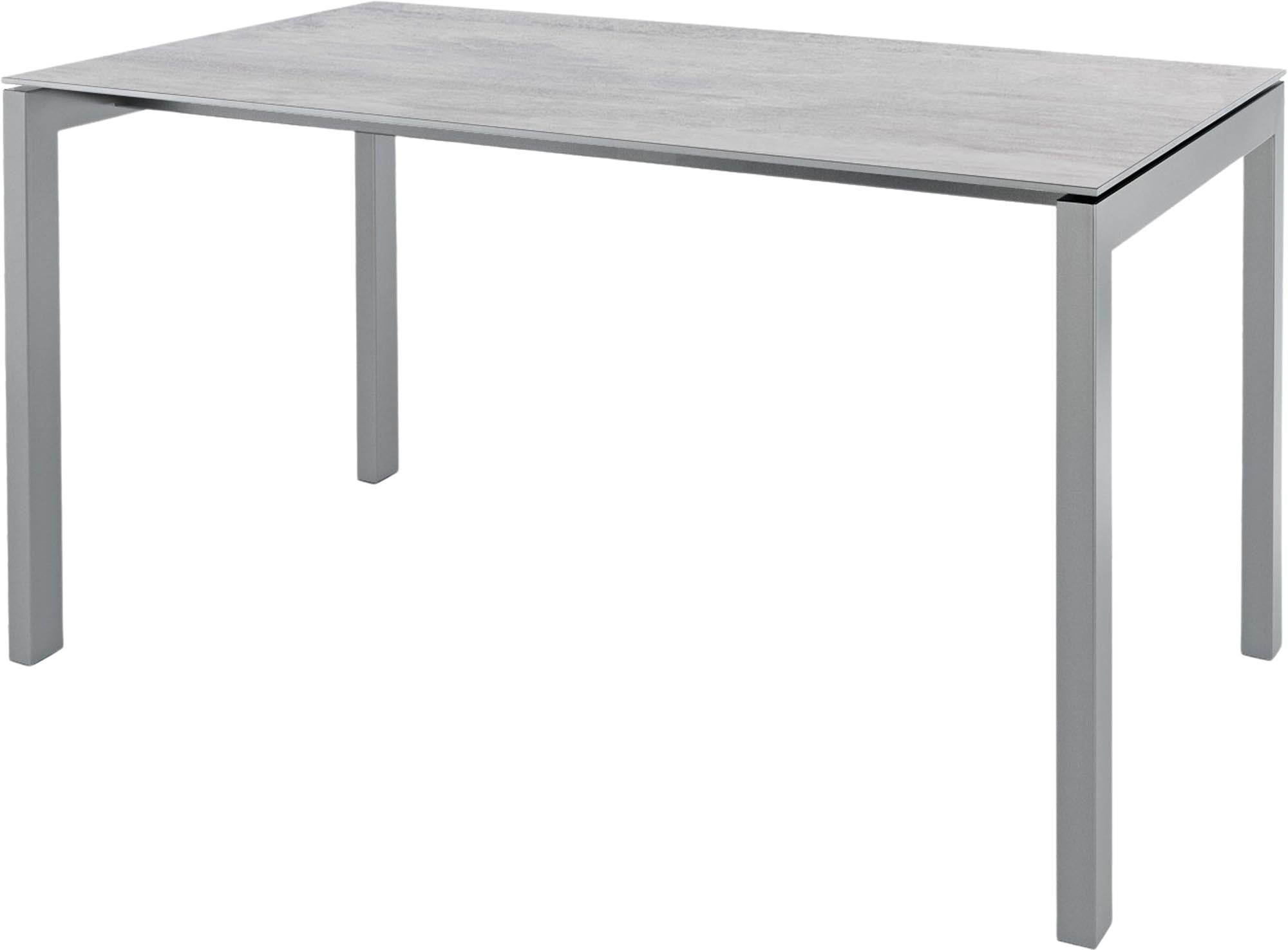 Eleganter Luzern Glasfaser-Gartentisch 140x80 von Schaffner: Robuster, wetterfester Tisch mit ausziehbarer und abklappbarer Oberfläche, in stilvollen Farben für Garten, Balkon und Terrasse.