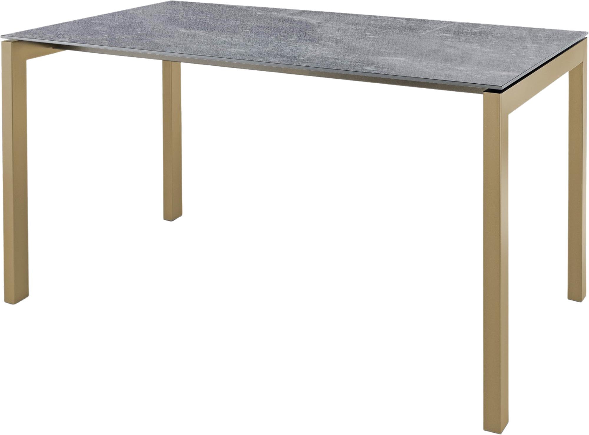 Eleganter Luzern Glasfaser-Gartentisch 140x80 von Schaffner: wetterfest, ausziehbar, abklappbar und langlebig – perfekt für Garten, Balkon und Terrasse.