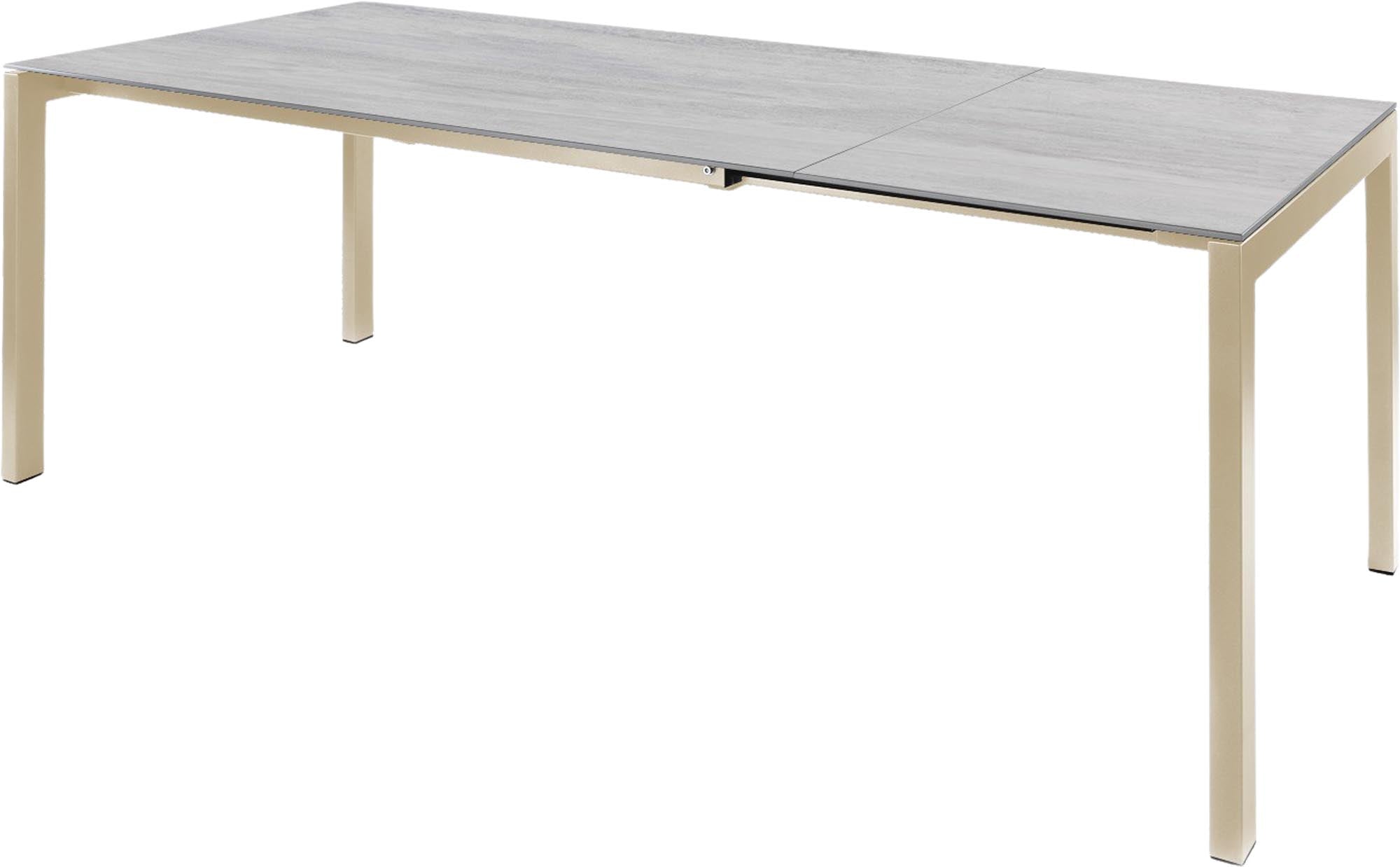 Luzern Glasfaser-Gartentisch 160/220x90 ausziehbar in Stromboli hell präsentiert im Onlineshop von KAQTU Design AG. Gartentisch ist von Schaffner