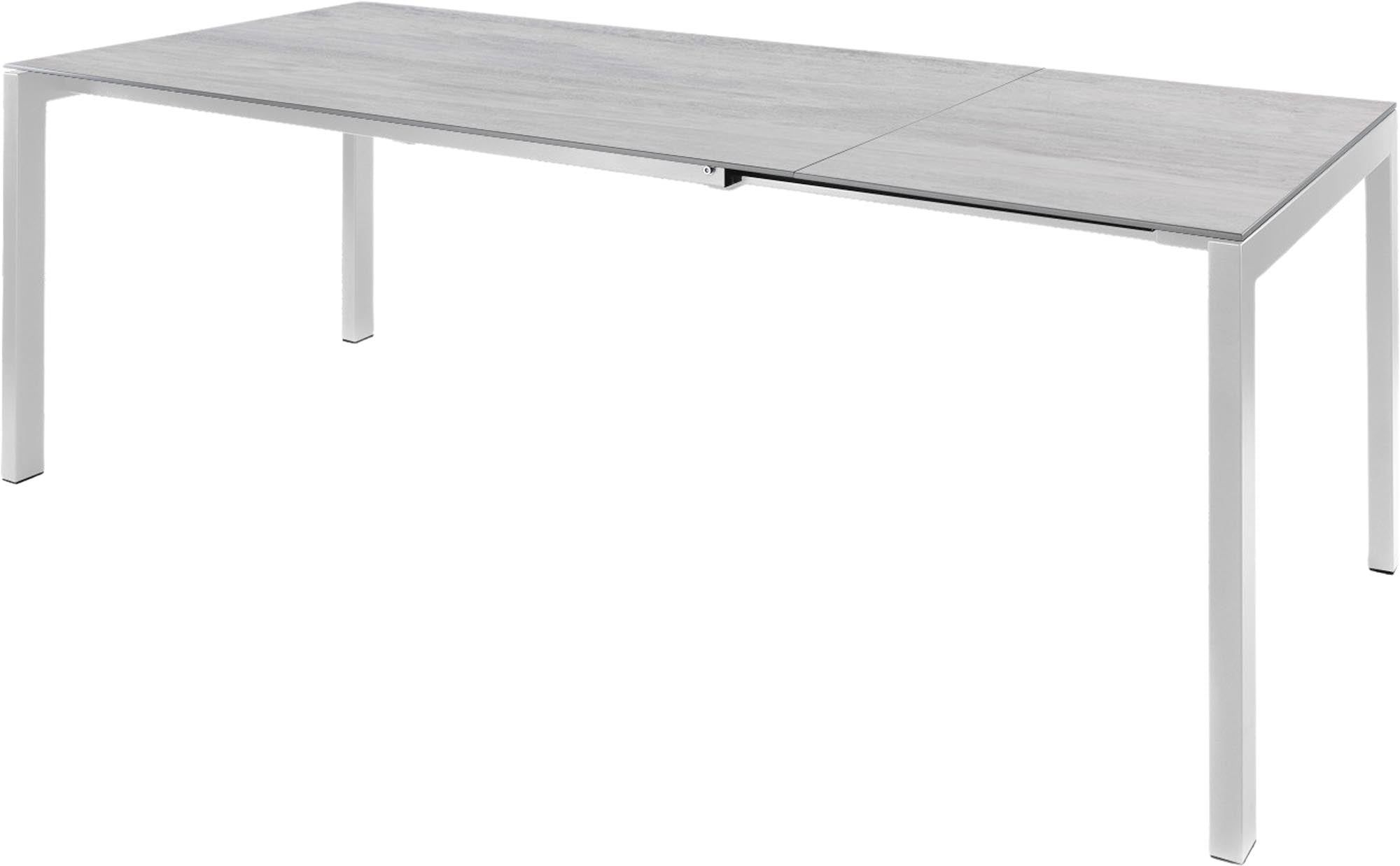 Luzern Glasfaser-Gartentisch 160/220x90 ausziehbar in Stromboli hell präsentiert im Onlineshop von KAQTU Design AG. Gartentisch ist von Schaffner