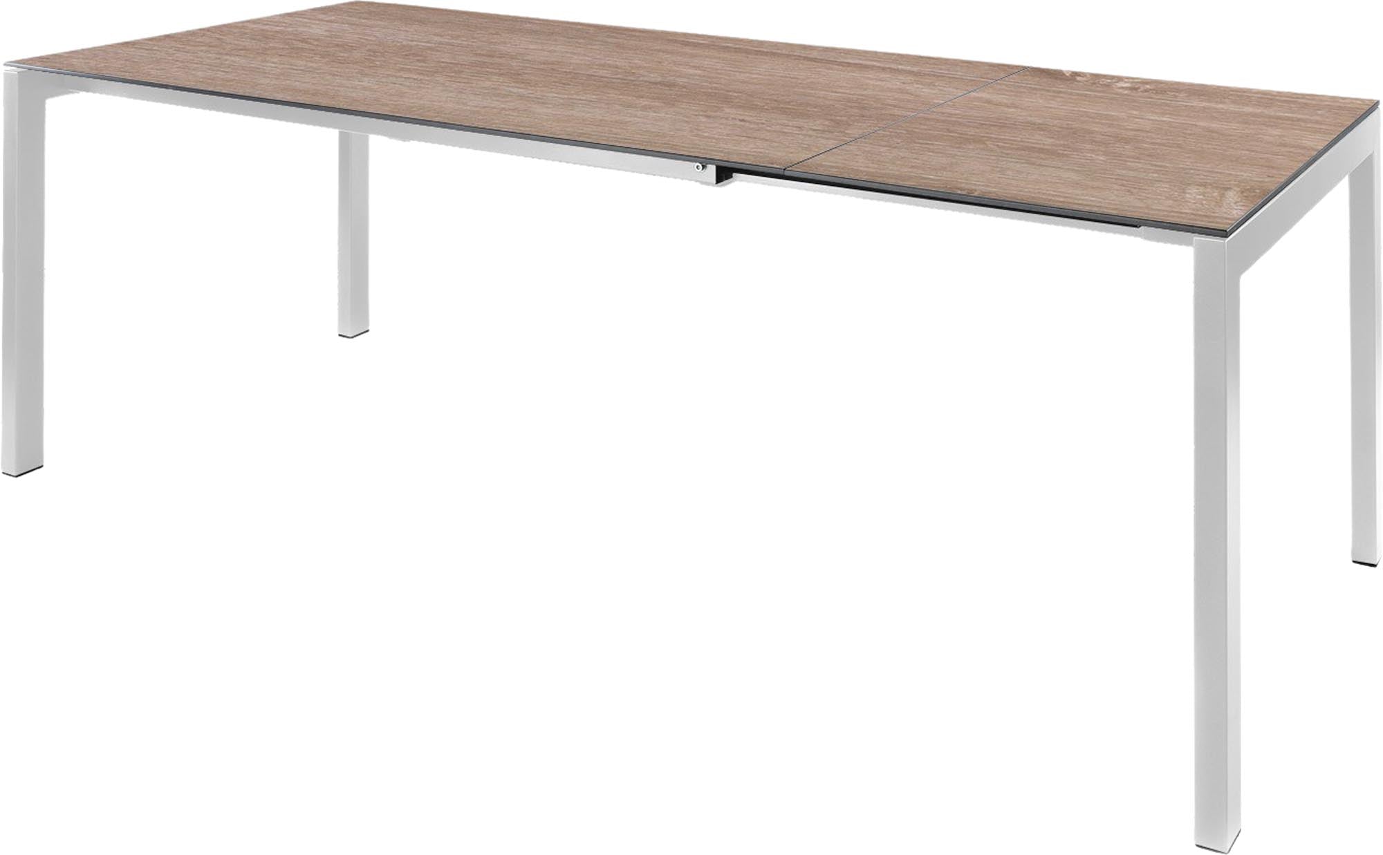 Entdecken Sie den eleganten Fiberglastisch Luzern 160/220 von Schaffner – ausziehbar, langlebig und perfekt für gesellige Runden.