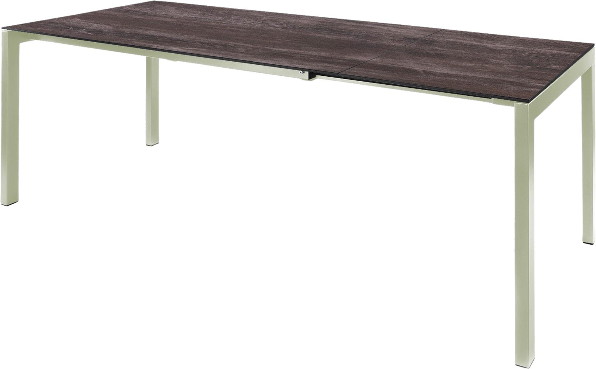 Luzern Glasfaser-Gartentisch 140/200x80 ausziehbar in Stromboli dunkel präsentiert im Onlineshop von KAQTU Design AG. Gartentisch ist von Schaffner