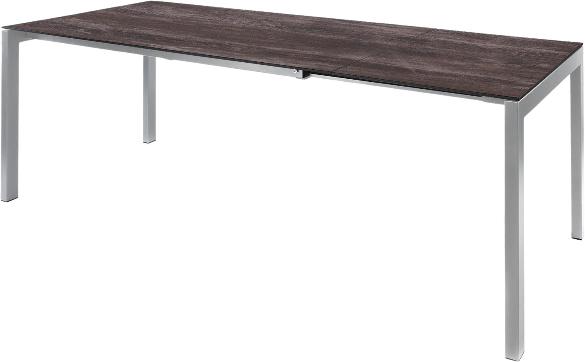 Luzern Glasfaser-Gartentisch 140/200x80 ausziehbar in Stromboli dunkel präsentiert im Onlineshop von KAQTU Design AG. Gartentisch ist von Schaffner