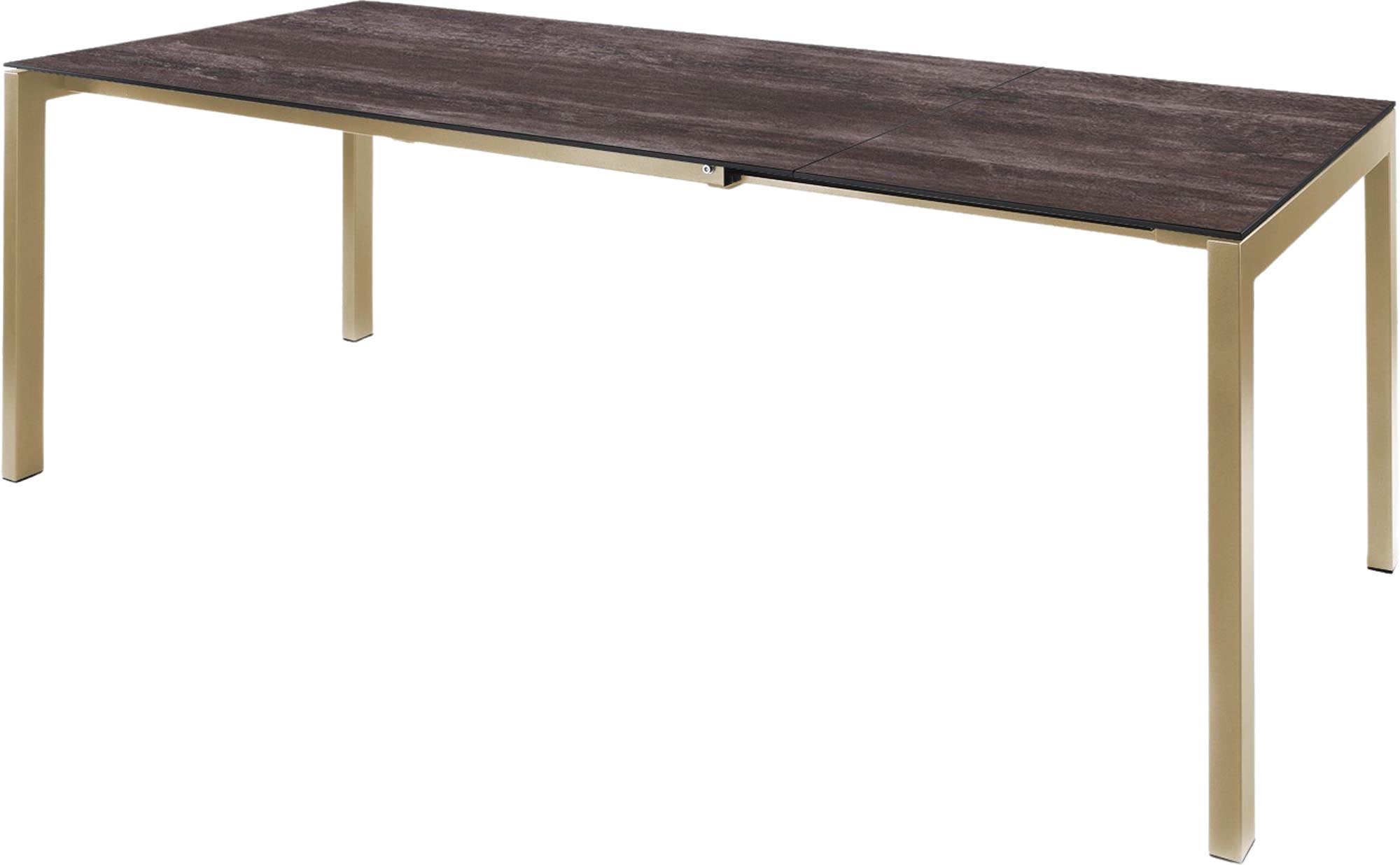 Luzern Glasfaser-Gartentisch 140/200x80 ausziehbar in Stromboli dunkel präsentiert im Onlineshop von KAQTU Design AG. Gartentisch ist von Schaffner