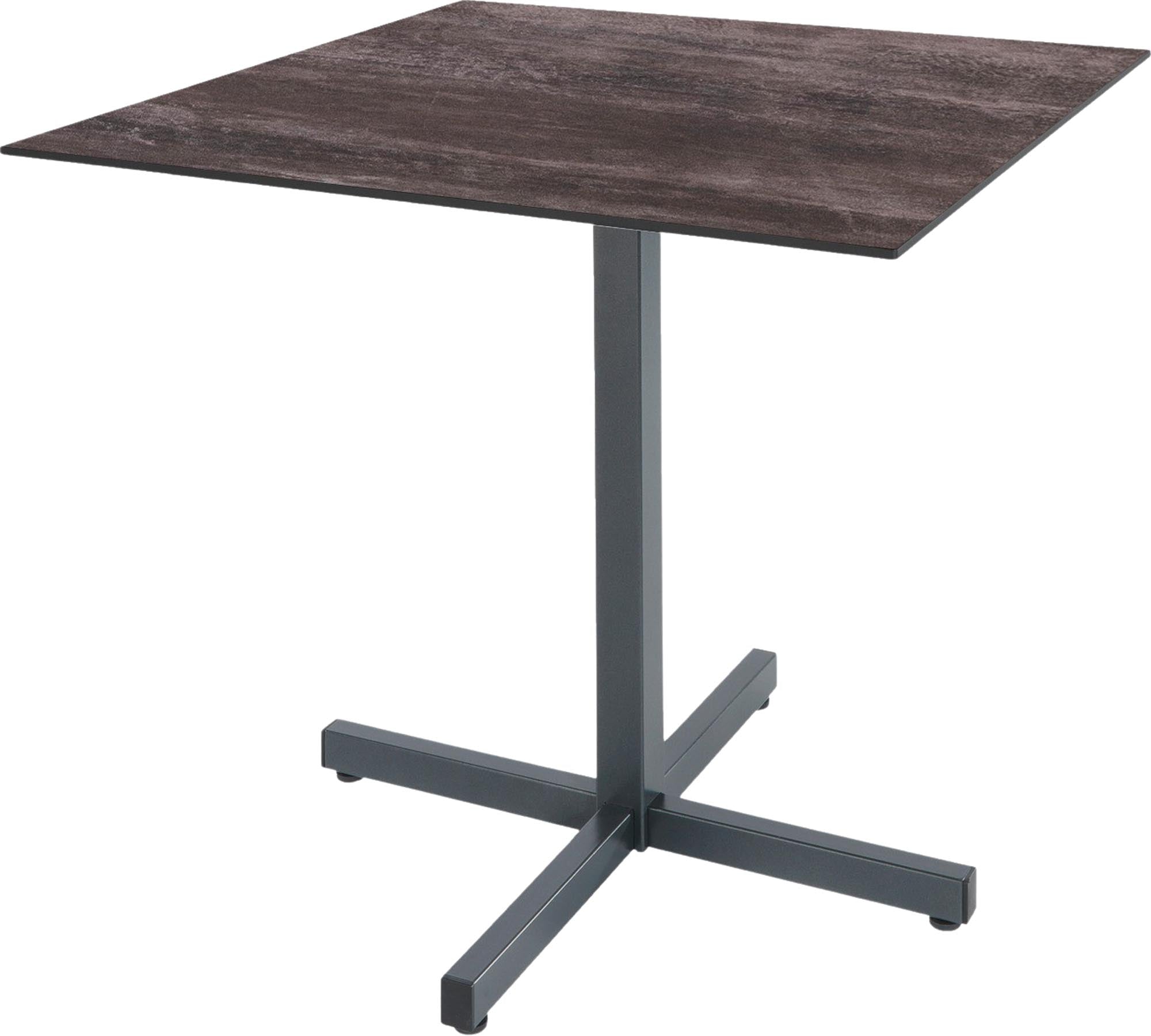 Luzern Glasfaser-Gartentisch Decor 80x80 klappbar in Stromboli dunkel präsentiert im Onlineshop von KAQTU Design AG. Gartentisch ist von Schaffner
