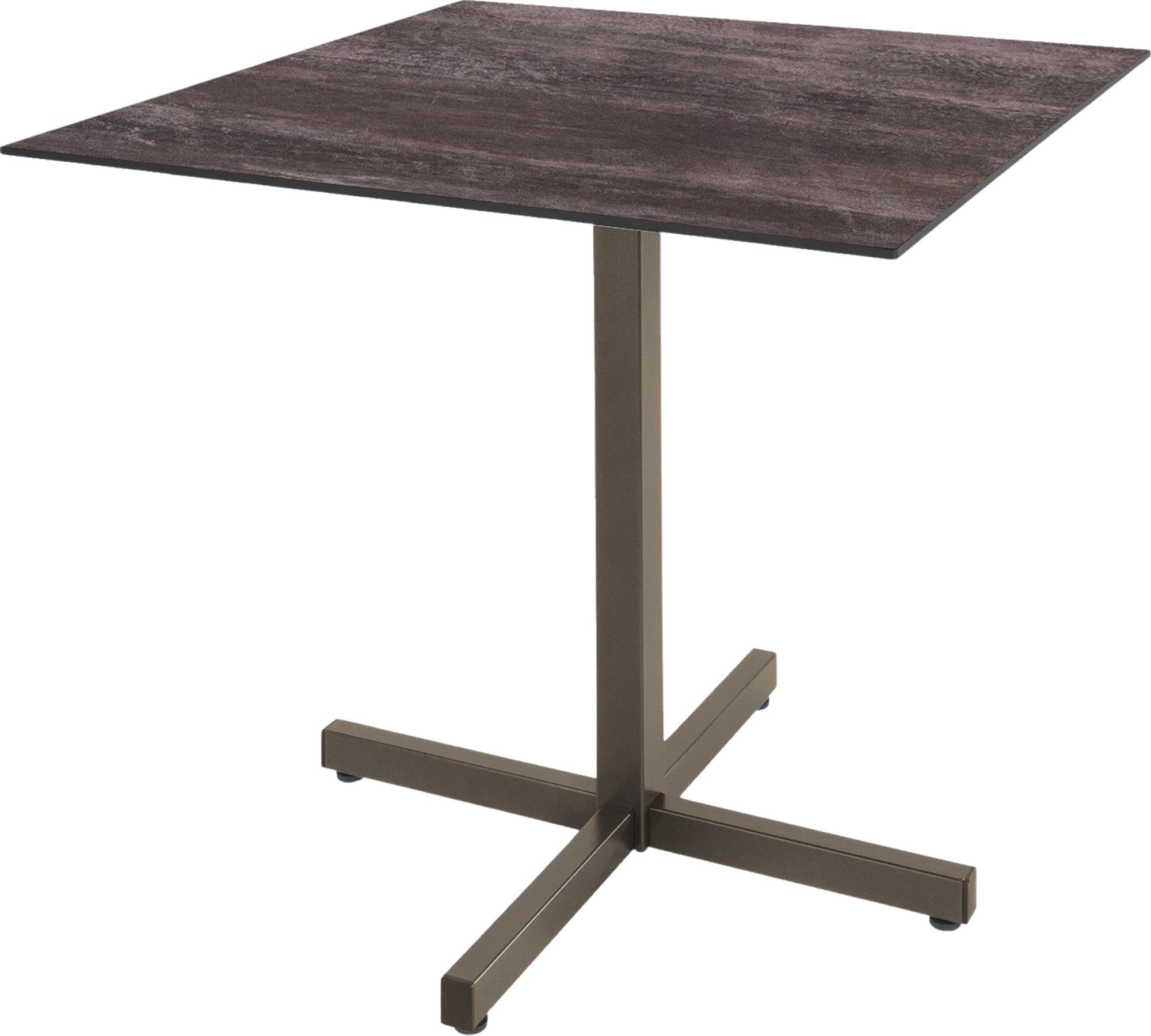 Luzern Glasfaser-Gartentisch Decor 80x80 klappbar in Stromboli dunkel präsentiert im Onlineshop von KAQTU Design AG. Gartentisch ist von Schaffner