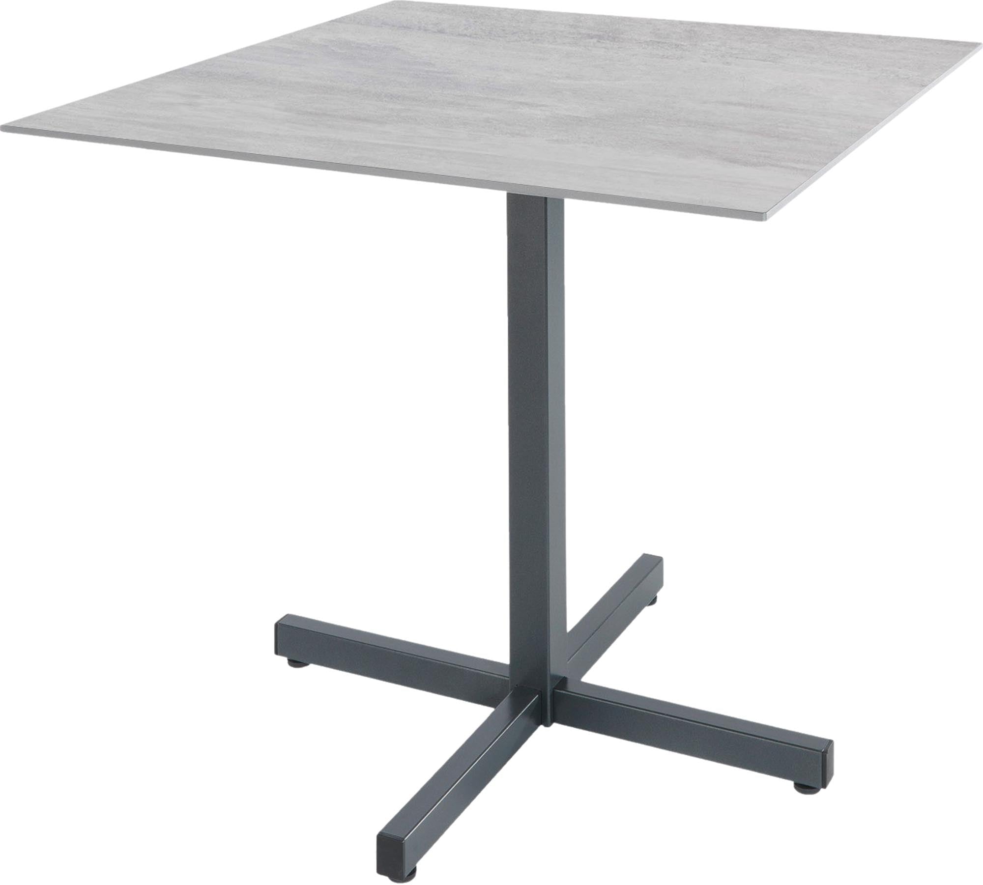 Luzern Glasfaser-Gartentisch 80x80 klappbar von Schaffner: wetterfest, langlebig, pflegeleicht, stilvoll und flexibel für Garten, Balkon oder Terrasse.