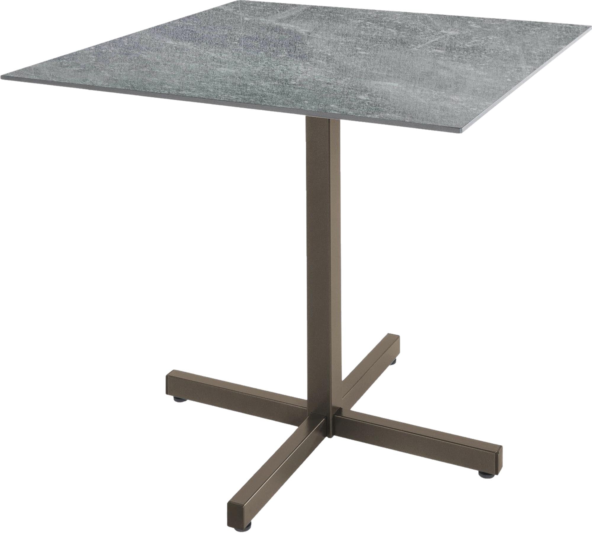 Entdecken Sie den Fiberglastisch Basel 80 x 80 von Schaffner: Stilvoll, robust und pflegeleicht – ideal für jeden Outdoor-Bereich.