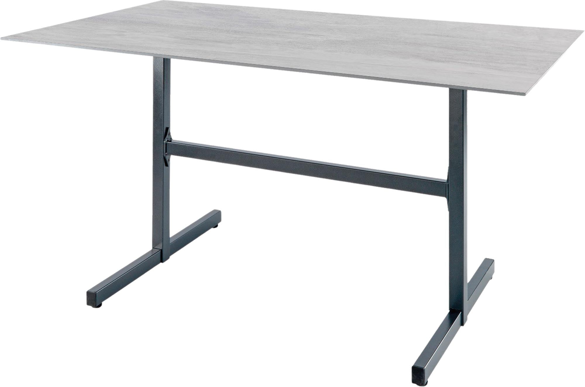 Eleganter und stabiler Fiberglastisch Basel 120 x 80 von Schaffner – ideal für Garten und Balkon, wetterfest und abklappbar.