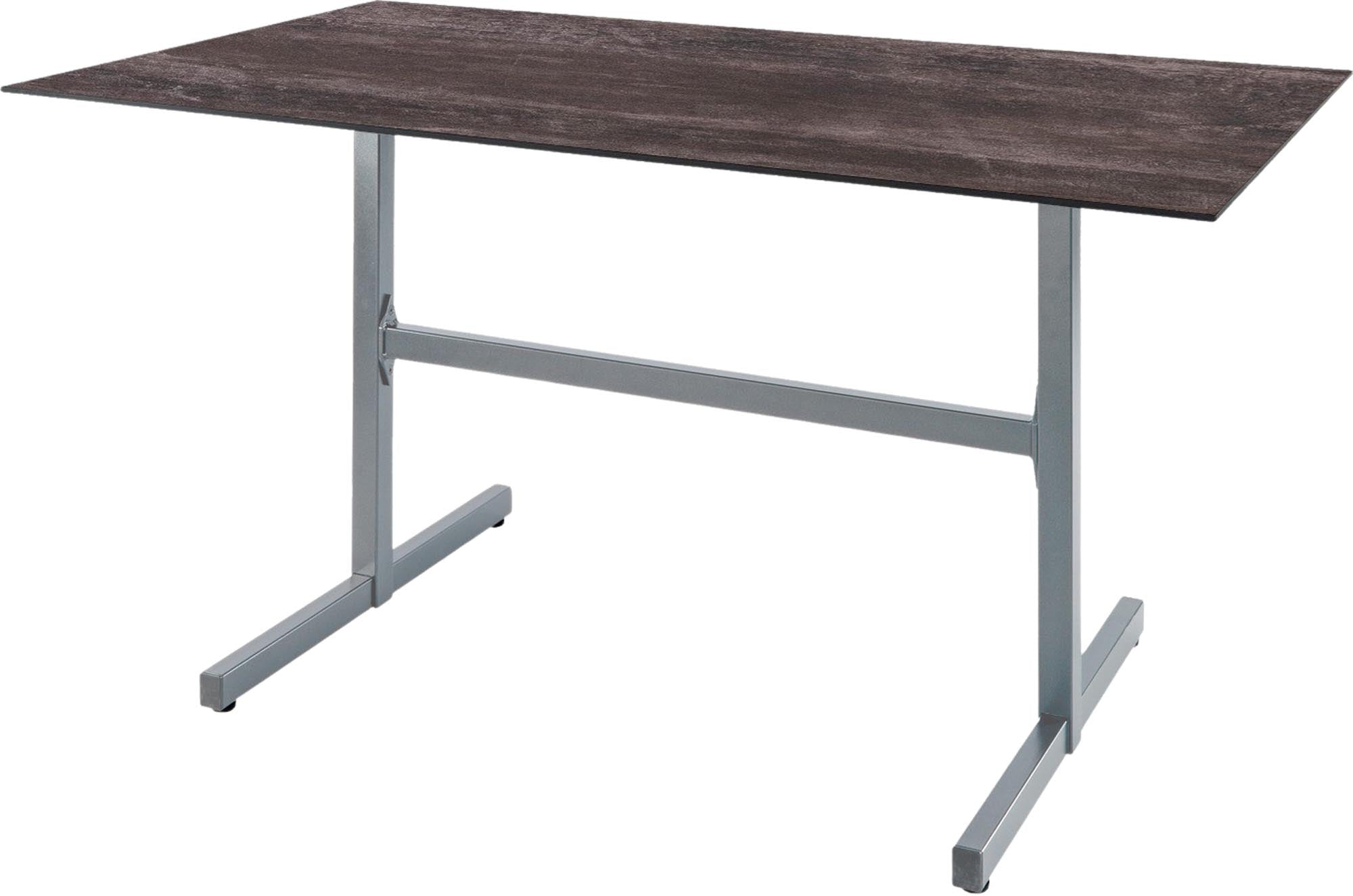 Eleganter klappbarer Gartentisch aus langlebigem Glasfaser, 140x80 cm, ideal für gesellige Stunden im Freien und platzsparend.