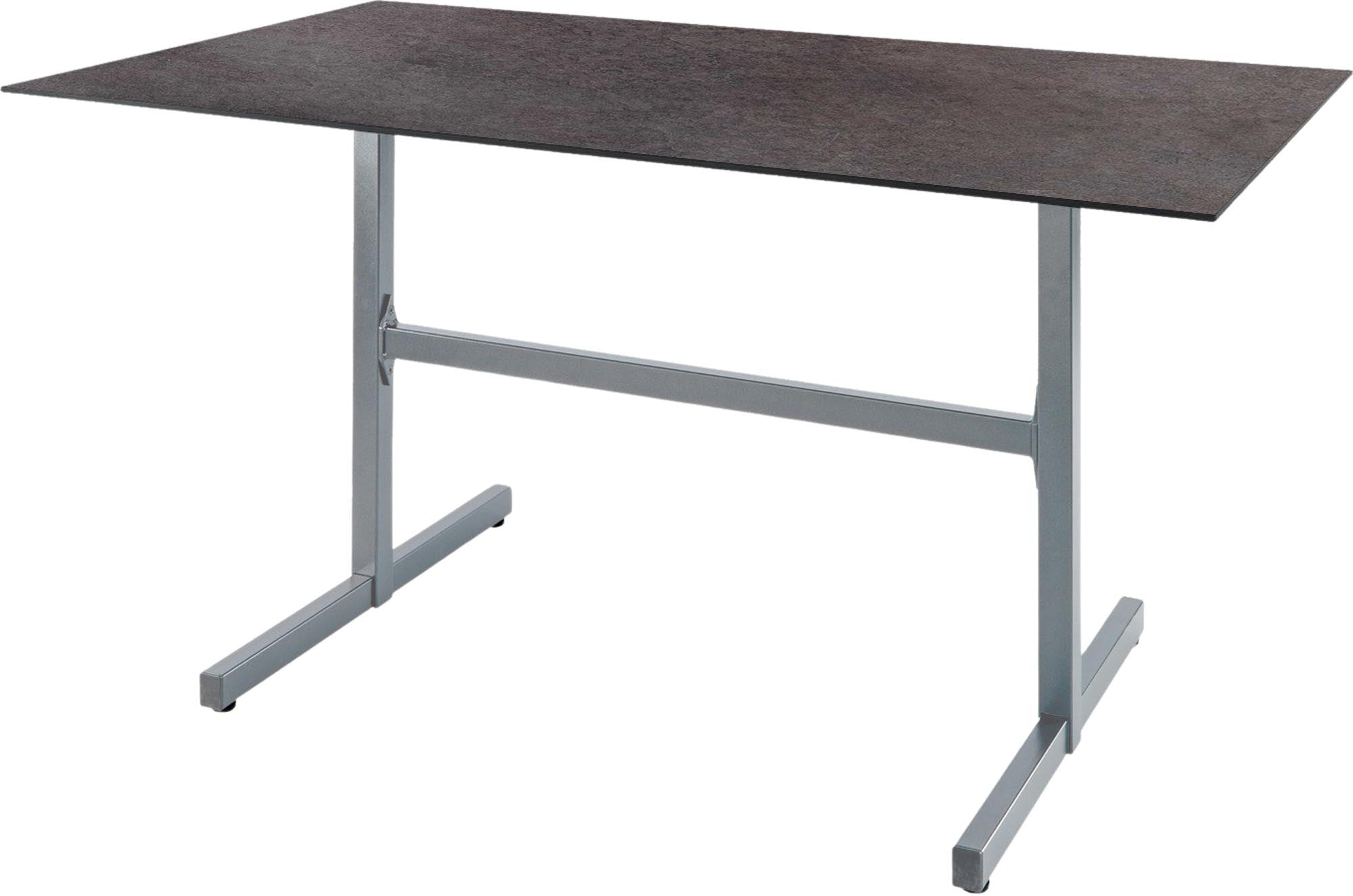 Eleganter, klappbarer Gartentisch aus langlebigem Glasfaser, 140x80 cm, ideal für entspannte Stunden im Freien und platzsparende Aufbewahrung.