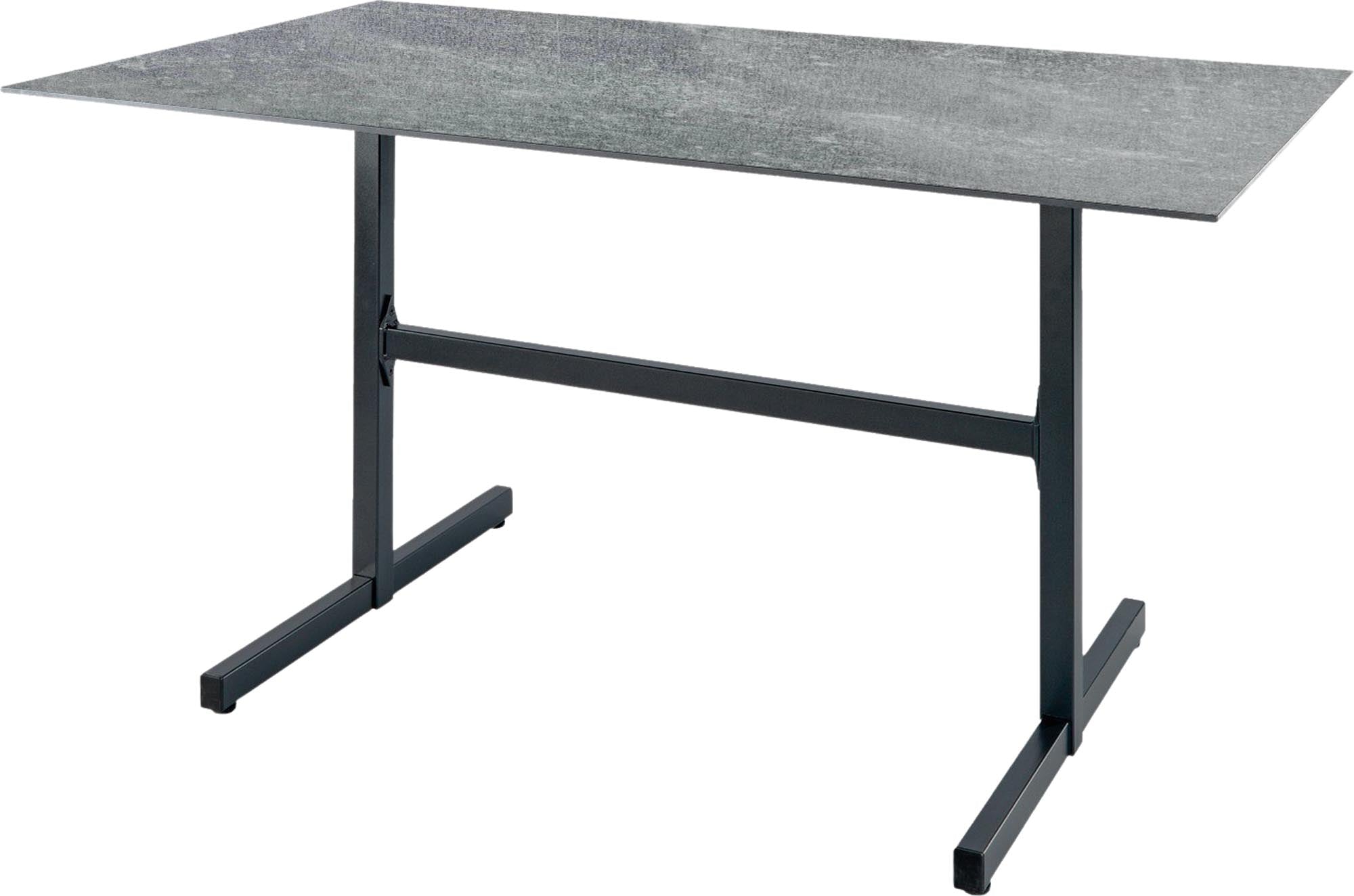 Luzern Glasfaser-Gartentisch Decor 140x80 klappbar in Beton präsentiert im Onlineshop von KAQTU Design AG. Gartentisch ist von Schaffner