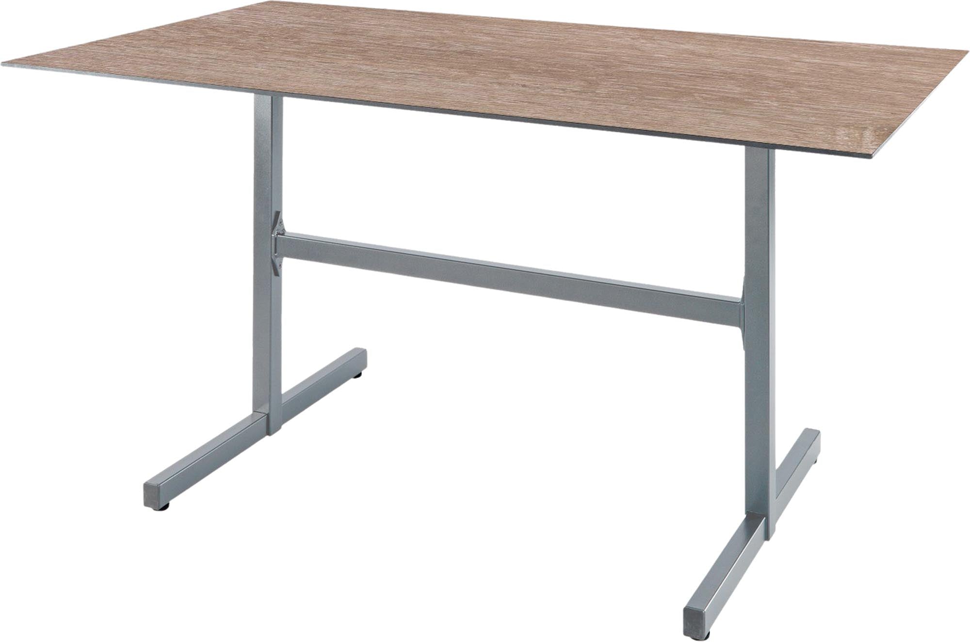 Eleganter klappbarer Gartentisch aus langlebigem Glasfaser, ideal für entspannte Stunden im Freien, Maße 140x80 cm, vielseitig einsetzbar.