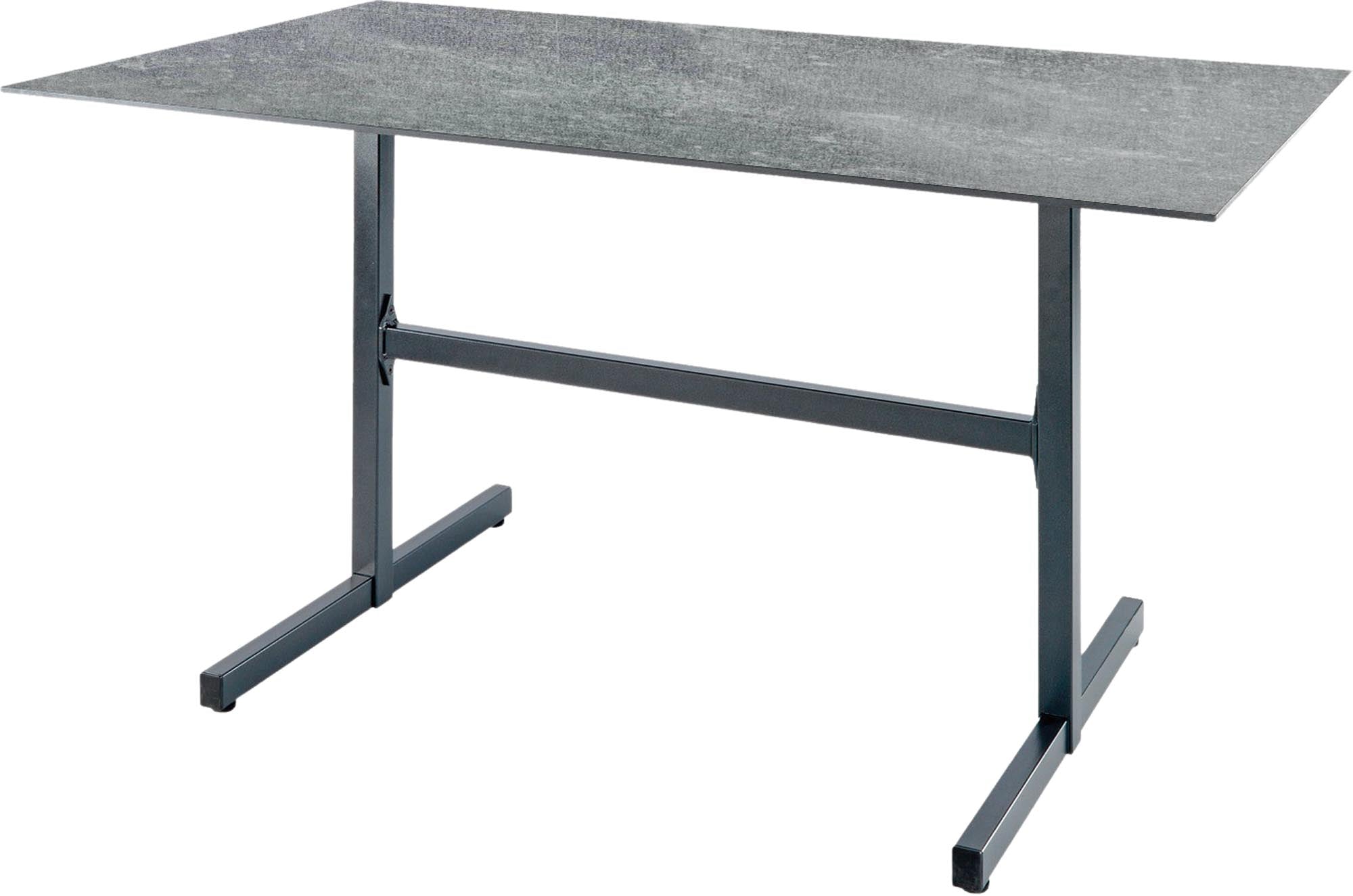 Luzern Glasfaser-Gartentisch Decor 160x90 klappbar in Beton präsentiert im Onlineshop von KAQTU Design AG. Gartentisch ist von Schaffner