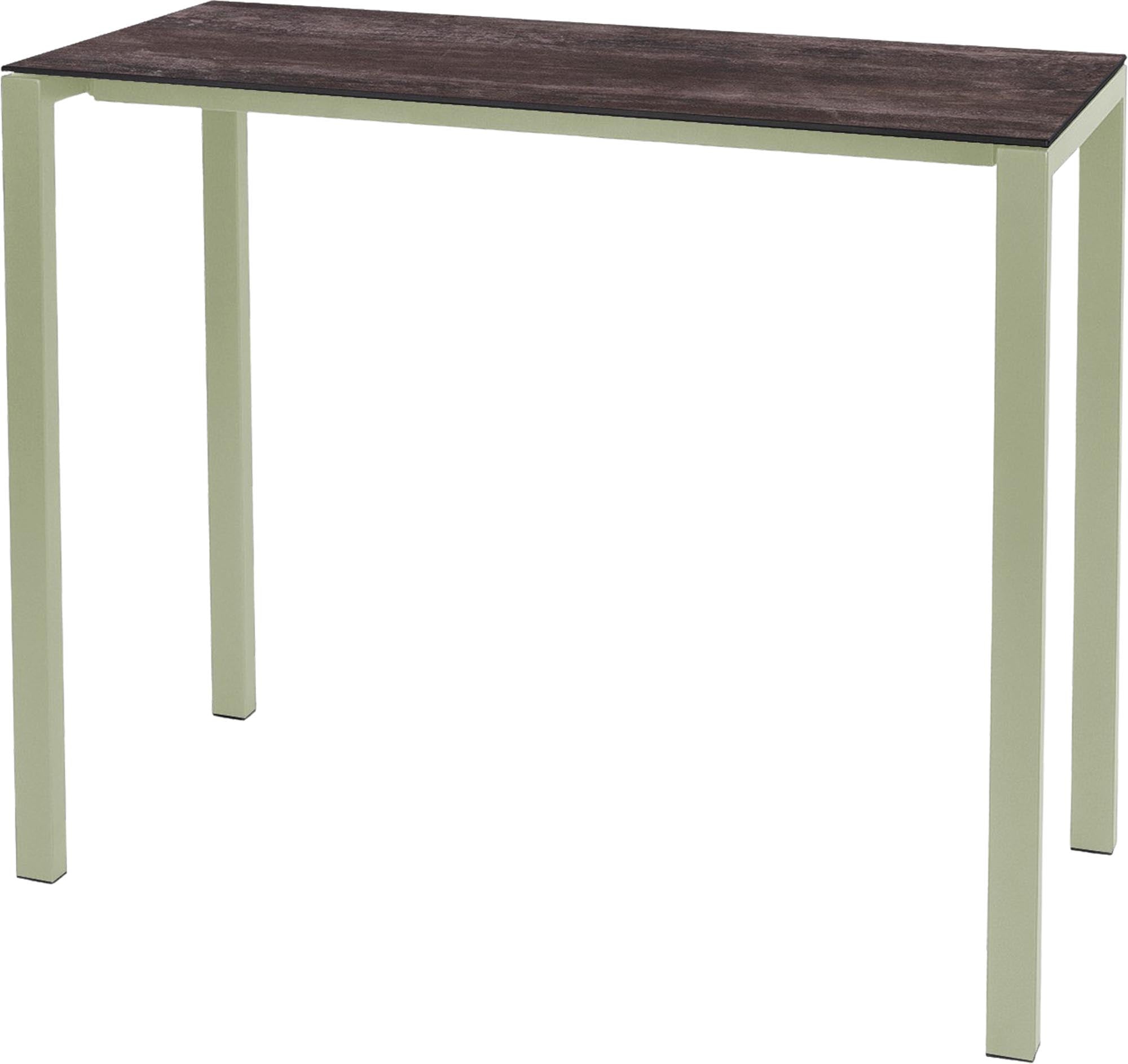 Moderner Glasfaser-Stehtisch 140x60 für Outdoor, wetterfest, langlebig, pflegeleicht, Swiss Made, vielseitig, umweltfreundlich, perfekt für Garten & Gastronomie.