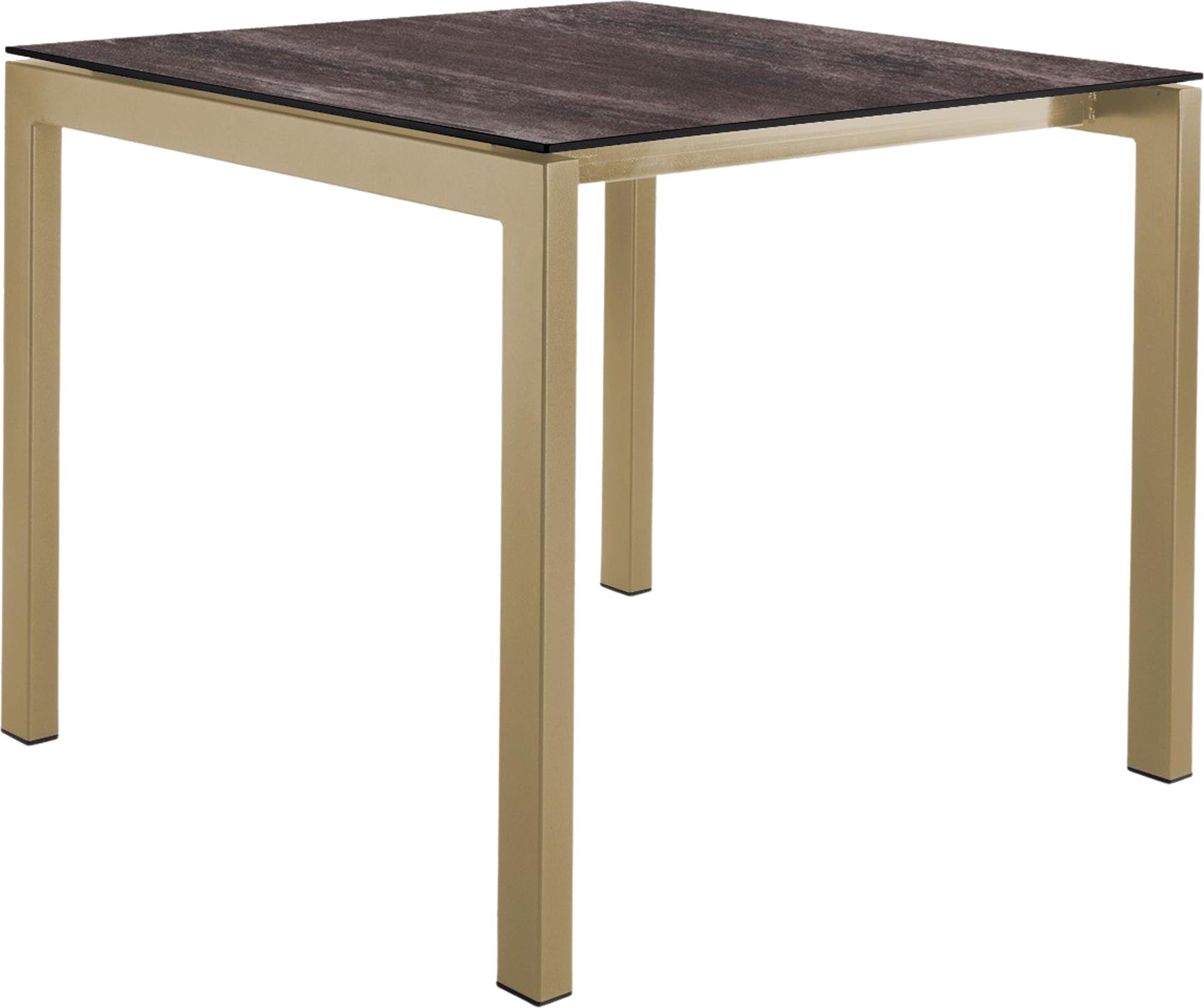 Luzern Glasfaser-Gartentisch Decor 80x80 in Stromboli dunkel präsentiert im Onlineshop von KAQTU Design AG. Gartentisch ist von Schaffner