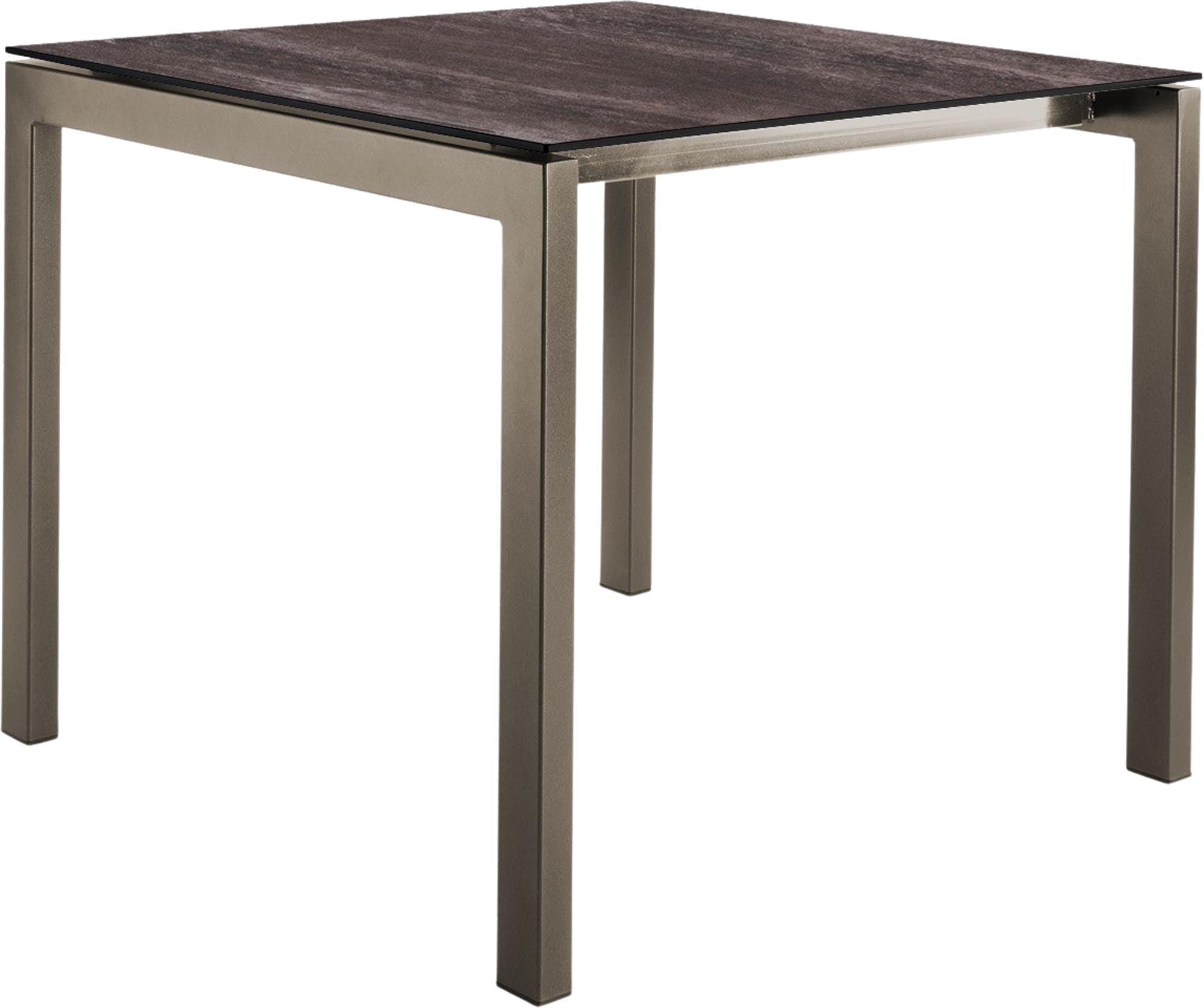 Luzern Glasfaser-Gartentisch Decor 80x80 in Stromboli dunkel präsentiert im Onlineshop von KAQTU Design AG. Gartentisch ist von Schaffner