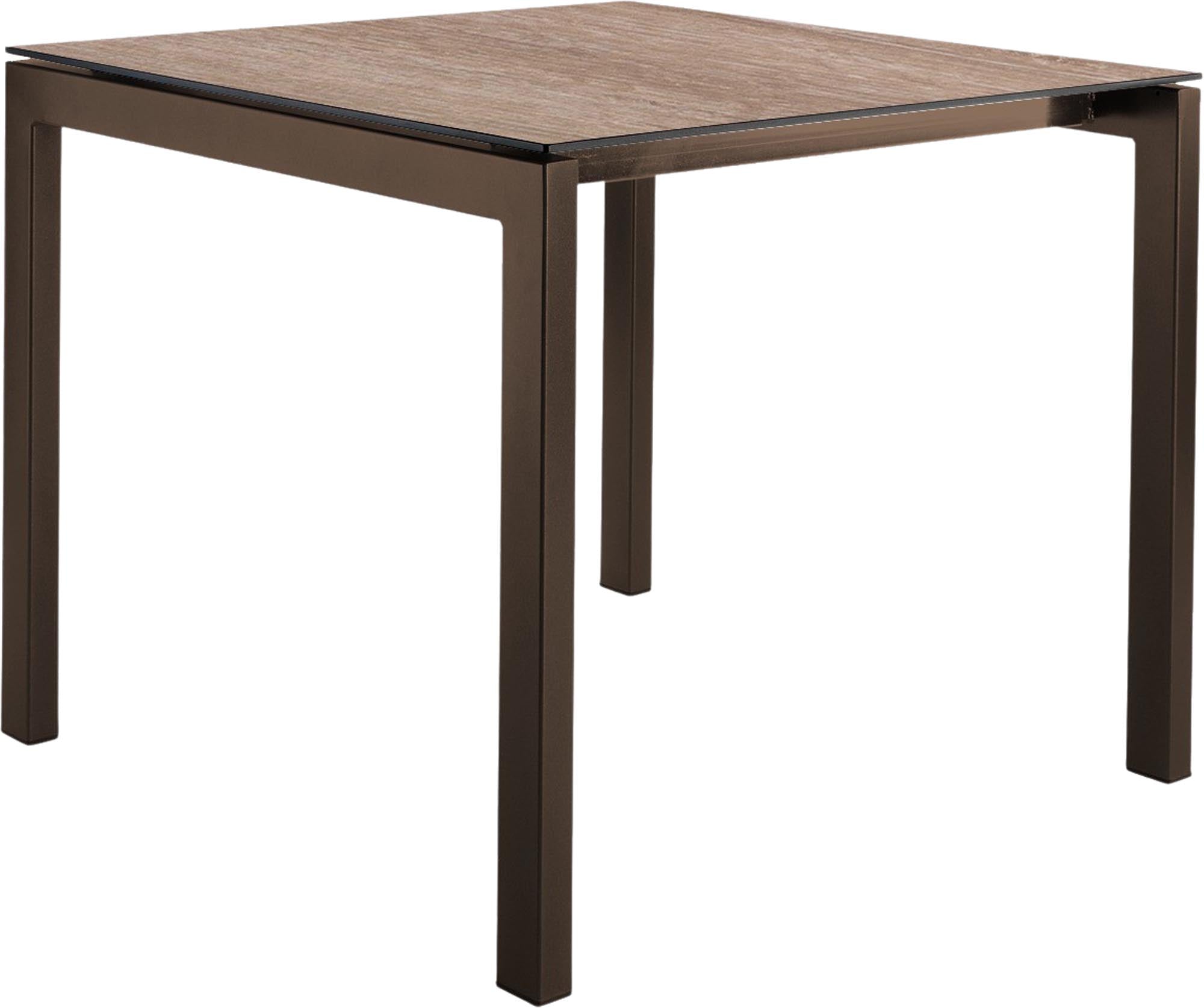 Eleganter Fiberglastisch Luzern 80 x 80 von Schaffner: Leicht, wetterfest und klappbar – ideal für jeden Außenbereich.