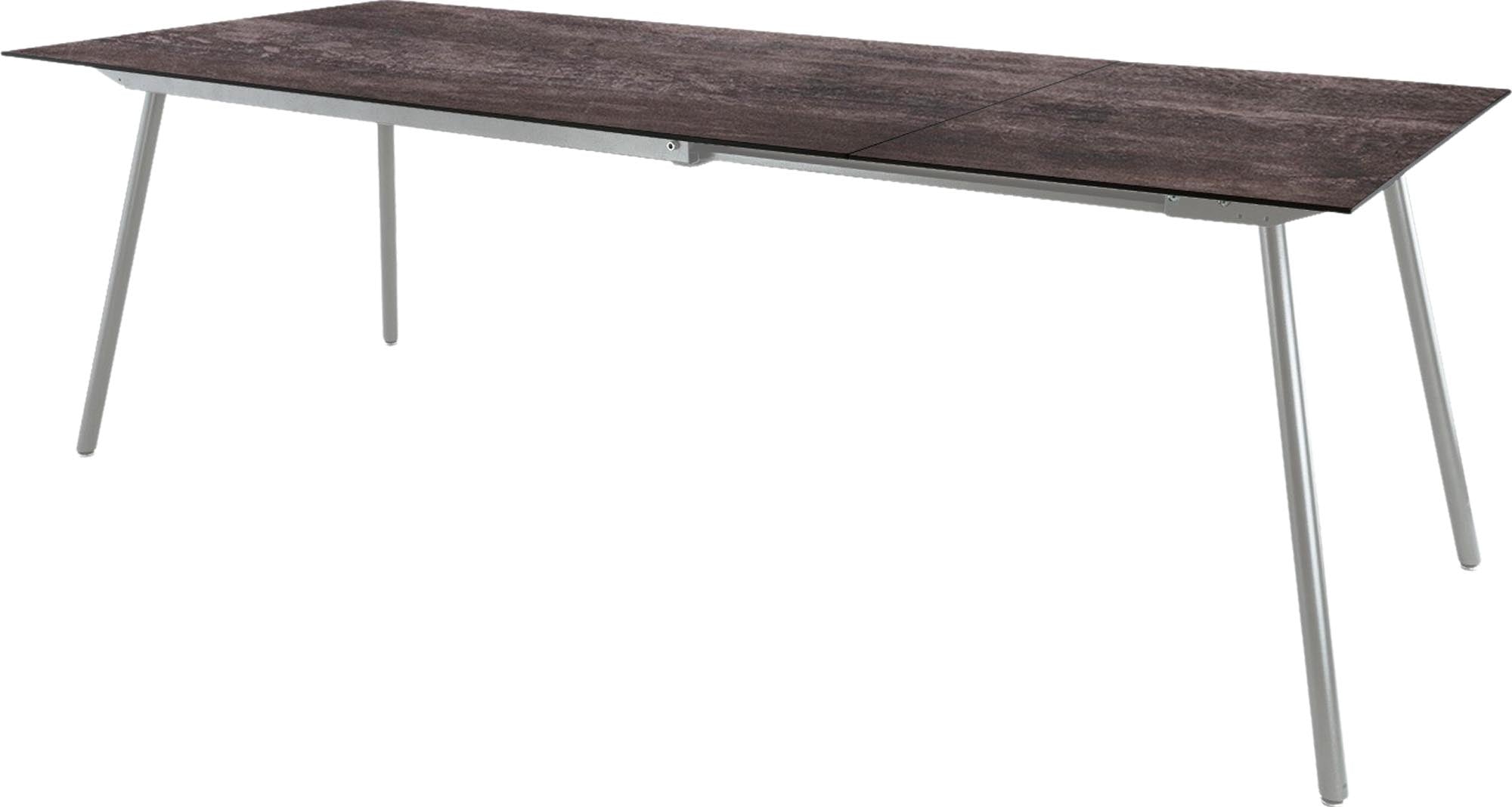 Locarno Glasfaser-Gartentisch 160/220x90 ausziehbar in Stromboli dunkel präsentiert im Onlineshop von KAQTU Design AG. Gartentisch ist von Schaffner